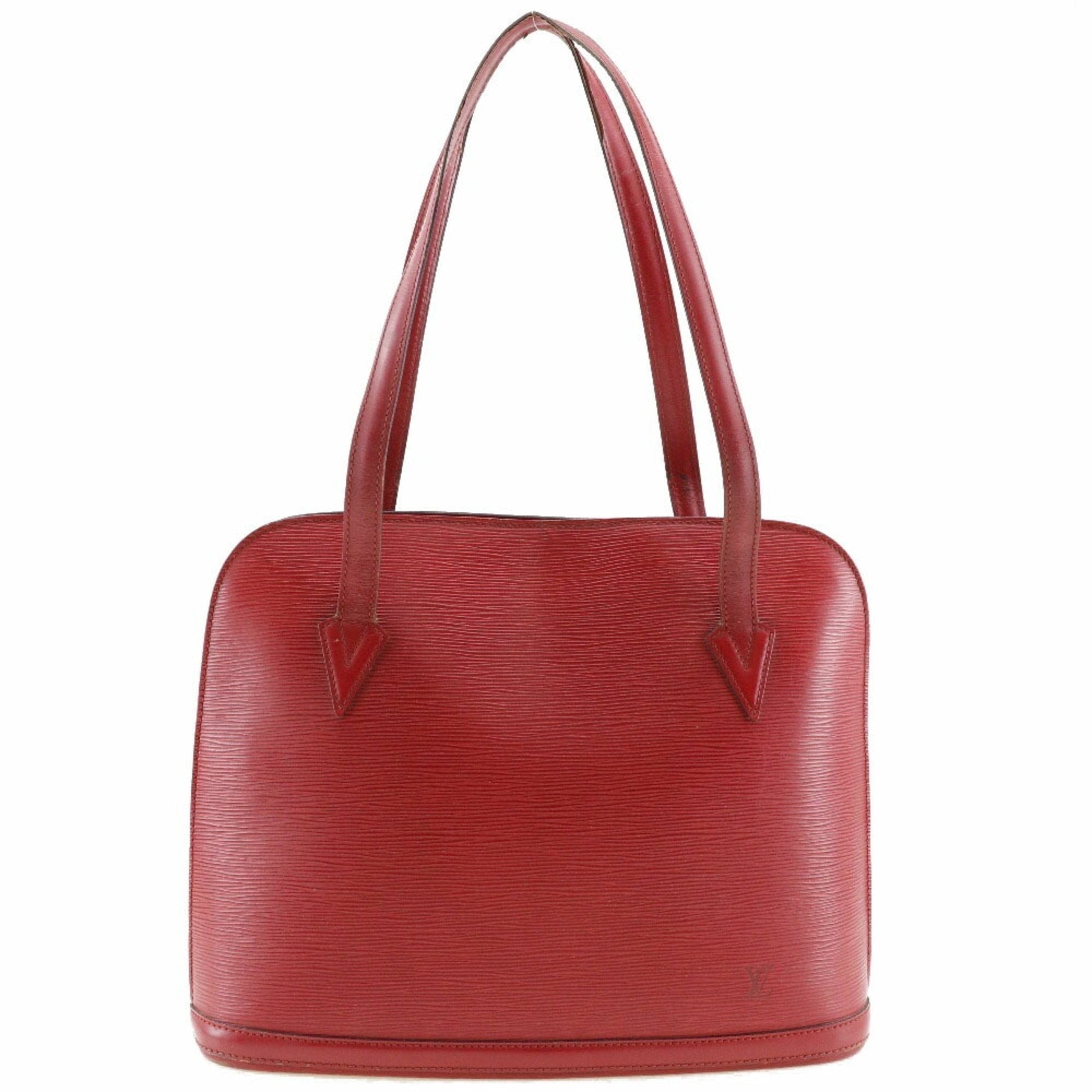 LOUIS VUITTON Lussac Tote Bag Epi Leather Red Women's