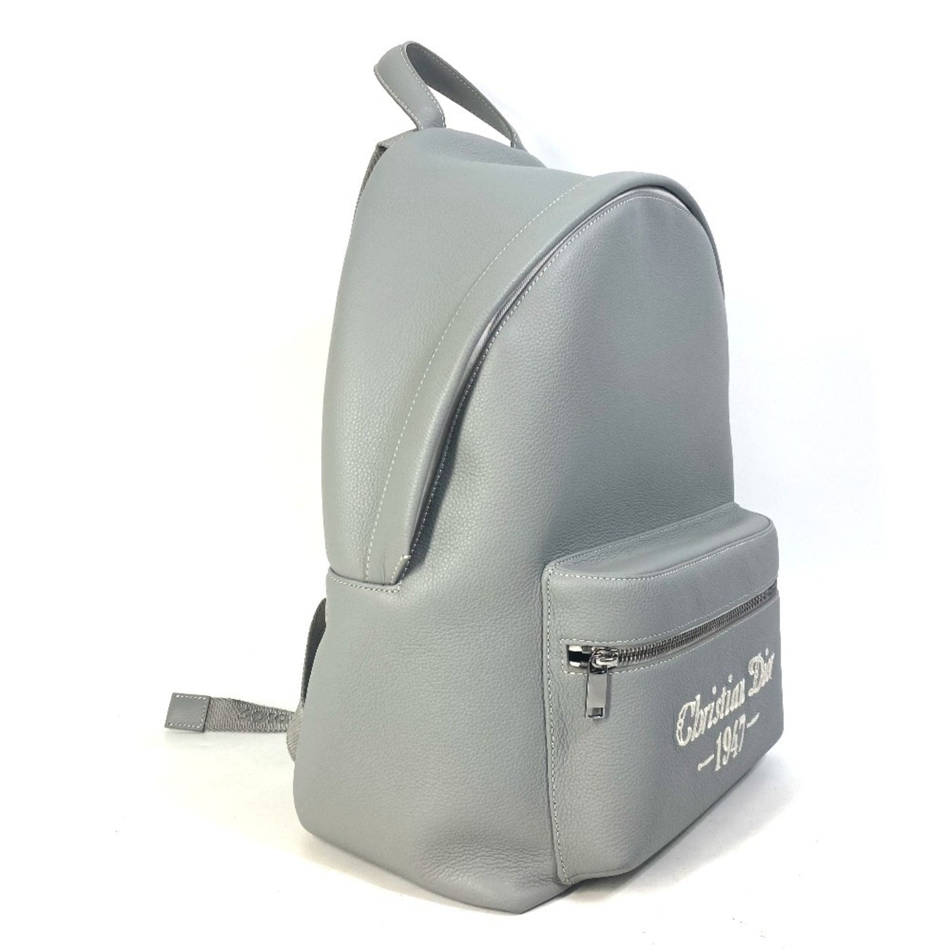 Christian Dior Gray Leather Backpack  