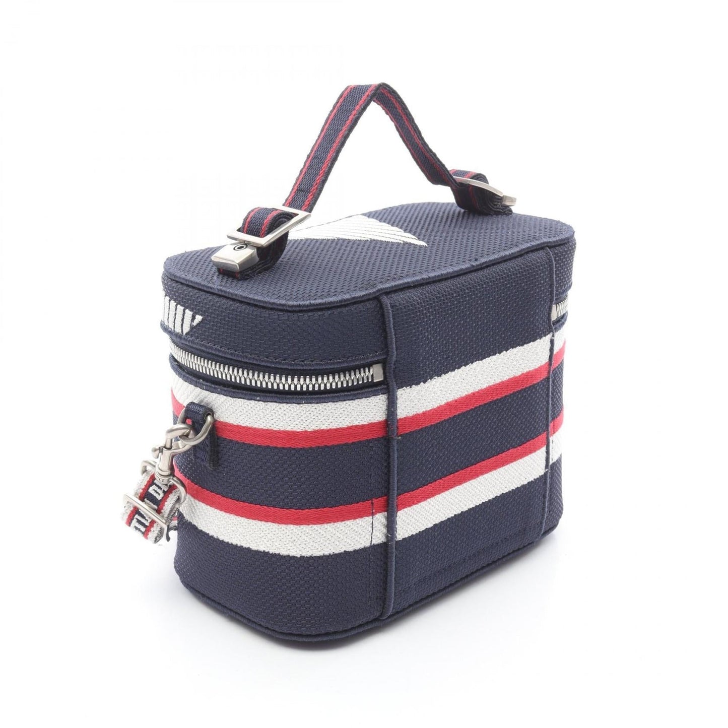 Christian Dior Navy Red Color White Canvas Handbag Weekend Bag  