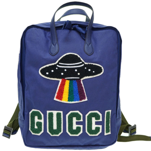 Gucci Lou Leather Canvas Backpack