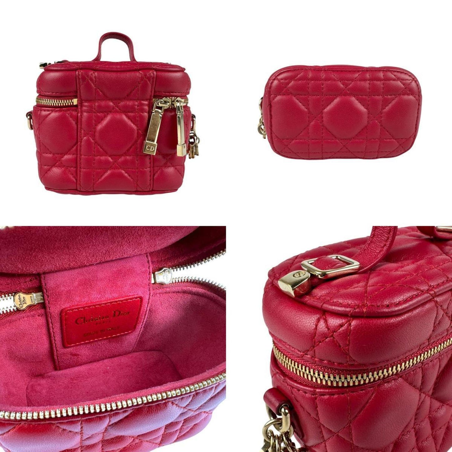 Christian Dior Red Color Leather Shoulder Bag  