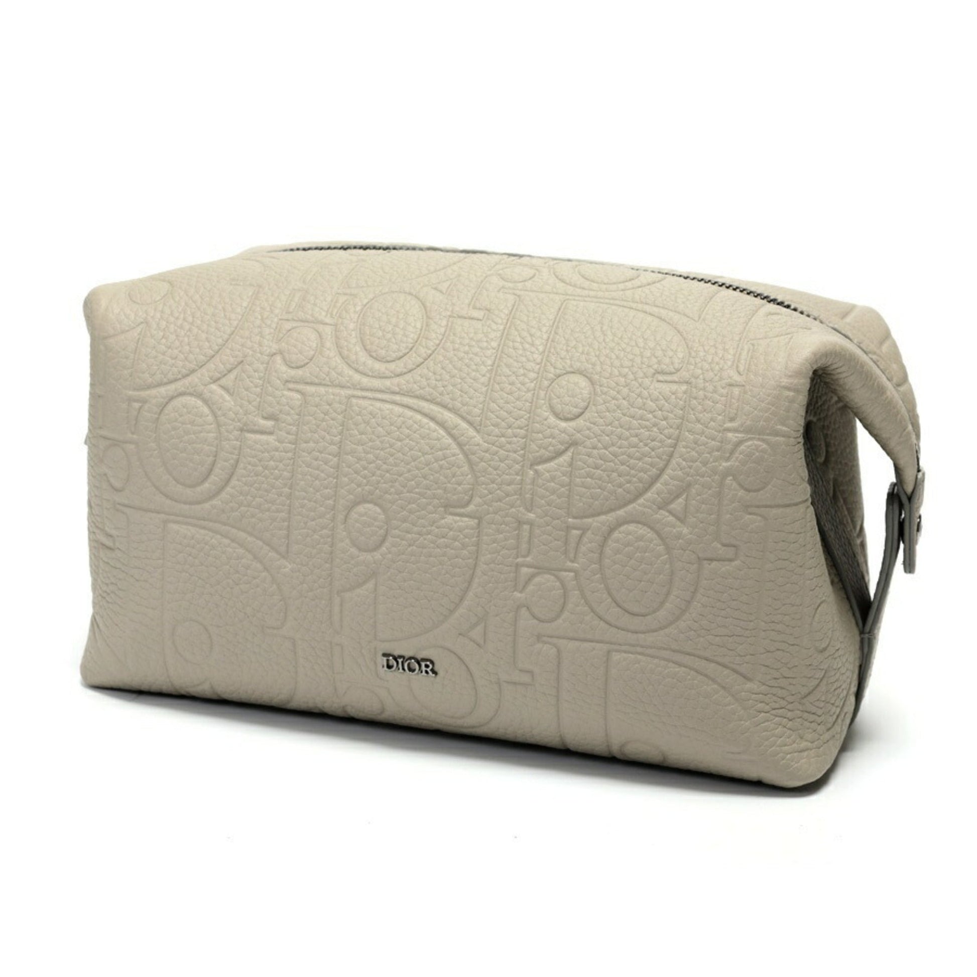 Christian Dior Gray Leather Pouch  