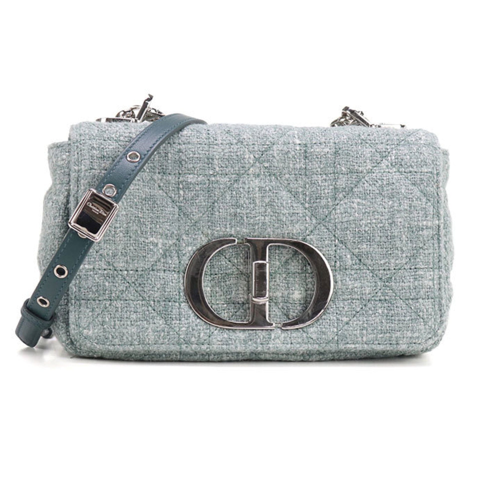 Christian Dior Green Tweed Shoulder Bag  