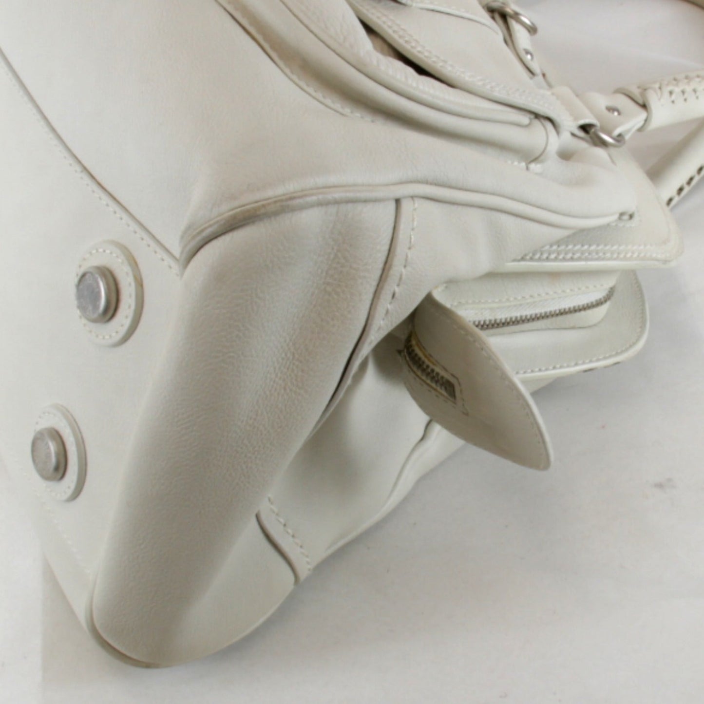 Christian Dior White Leather Handbag  