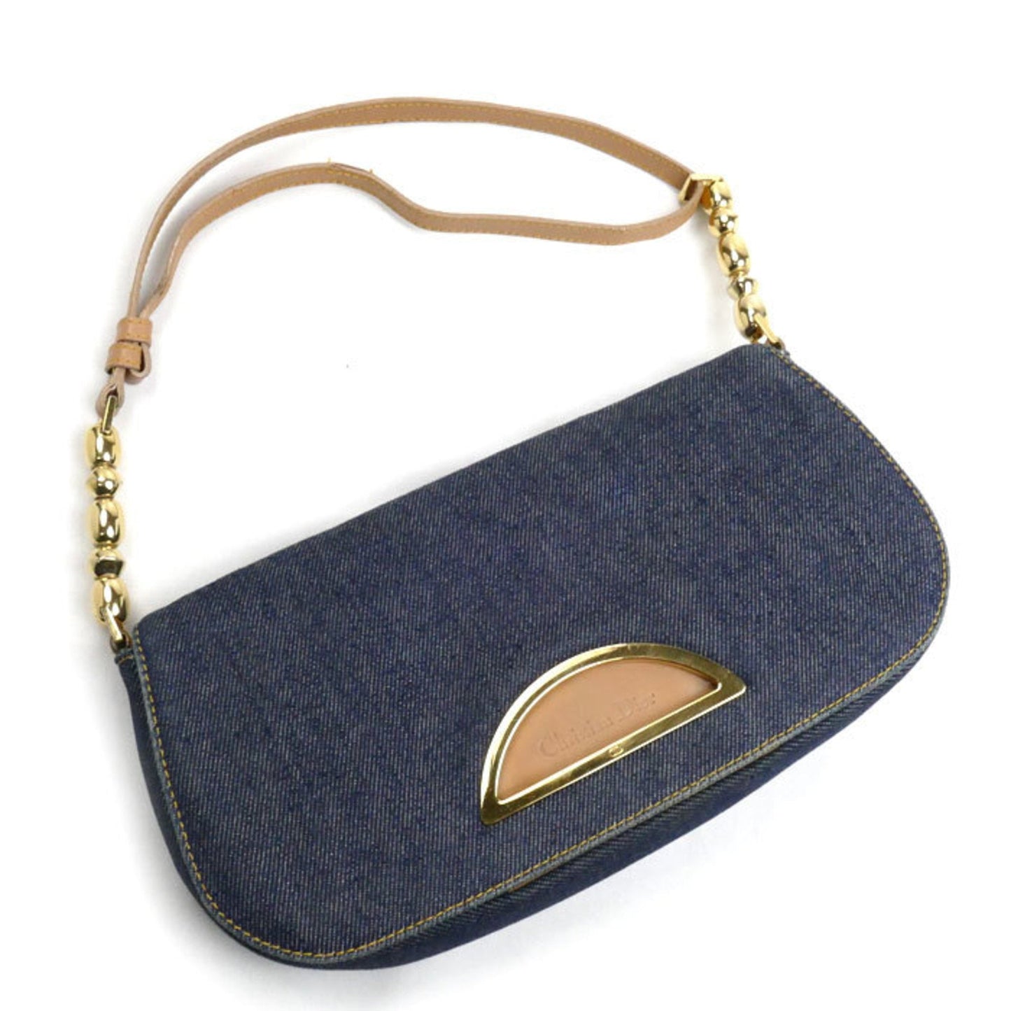 Christian Dior Blue Denim Shoulder Bag  