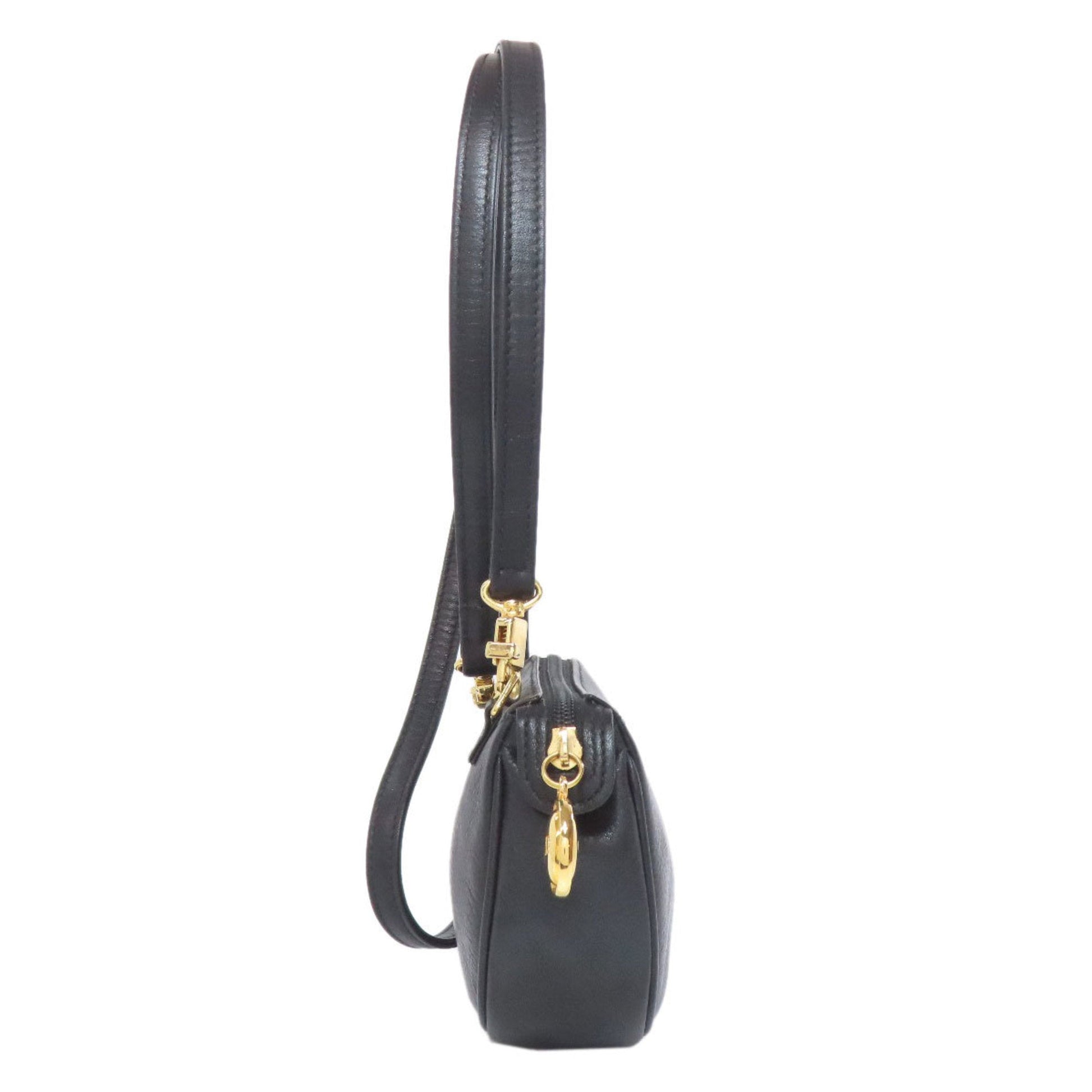 Christian Dior Black Leather Shoulder Bag  