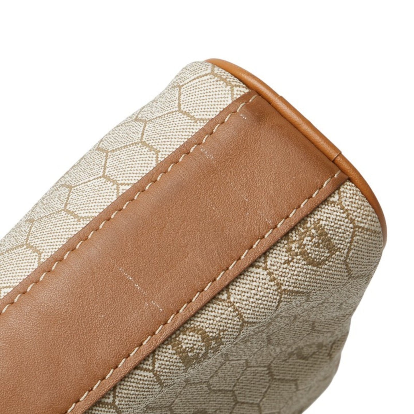 Christian Dior Beige Brown Pvc Leather Clutch Bag  
