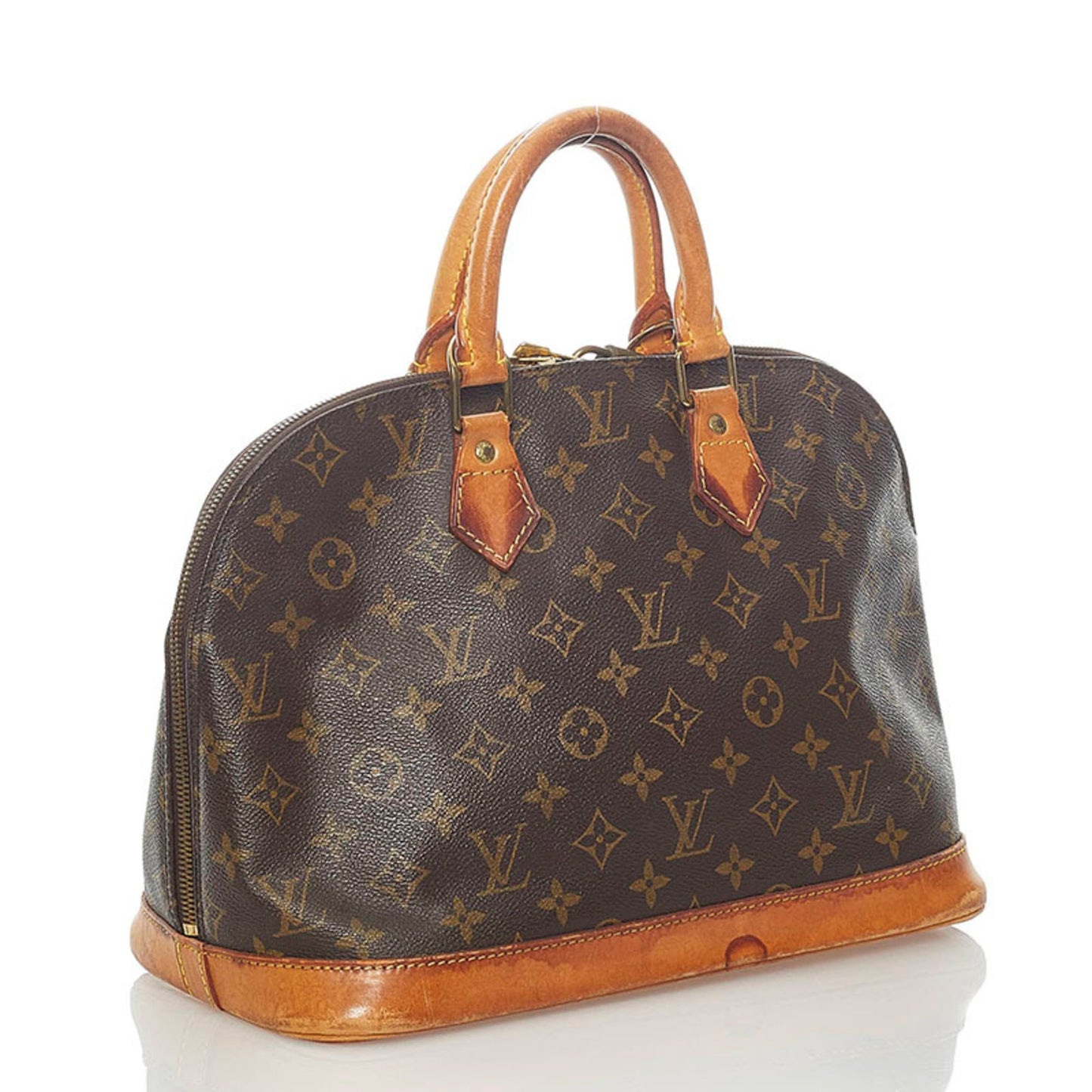 Louis Vuitton Monogram Old Alma PM Handbag M51130 Brown PVC Leather Ladies LOUIS VUITTON
