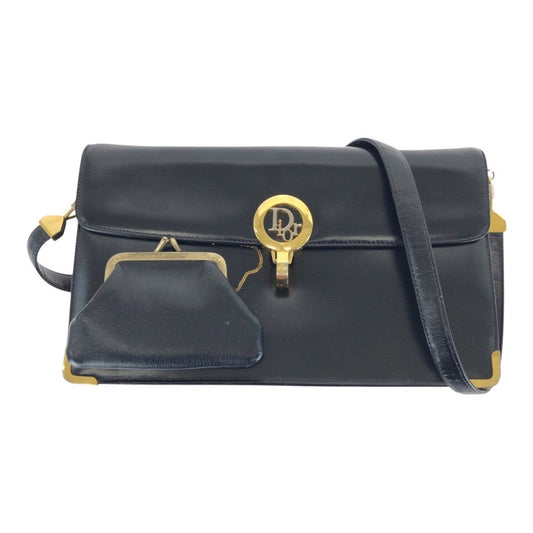 Christian Dior Black Leather Pochette Shoulder Bag  