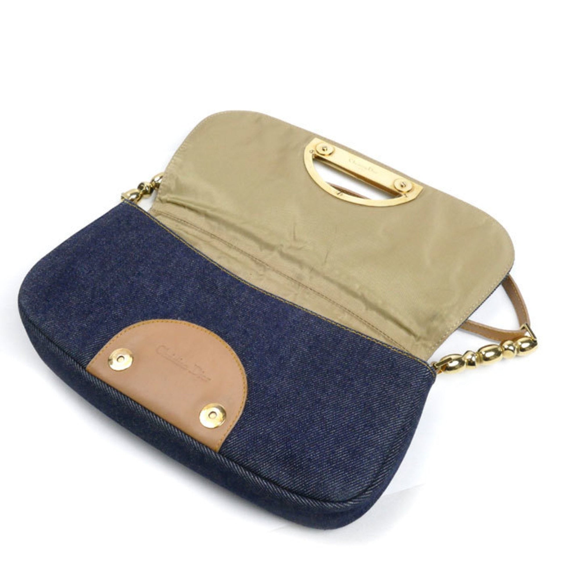 Christian Dior Blue Denim Shoulder Bag  