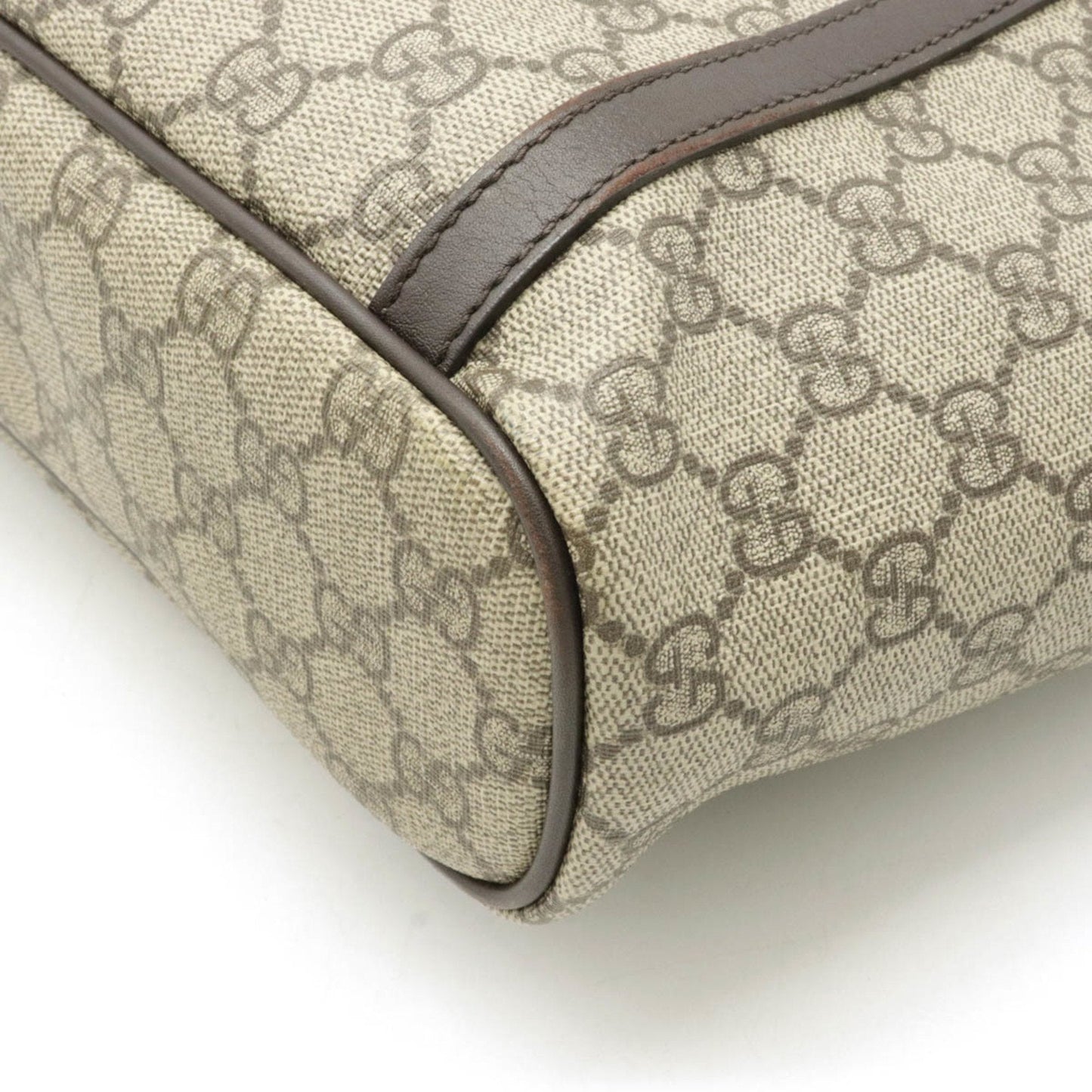 Gucci GG Supreme Brown Leather PVC Tote Style 2