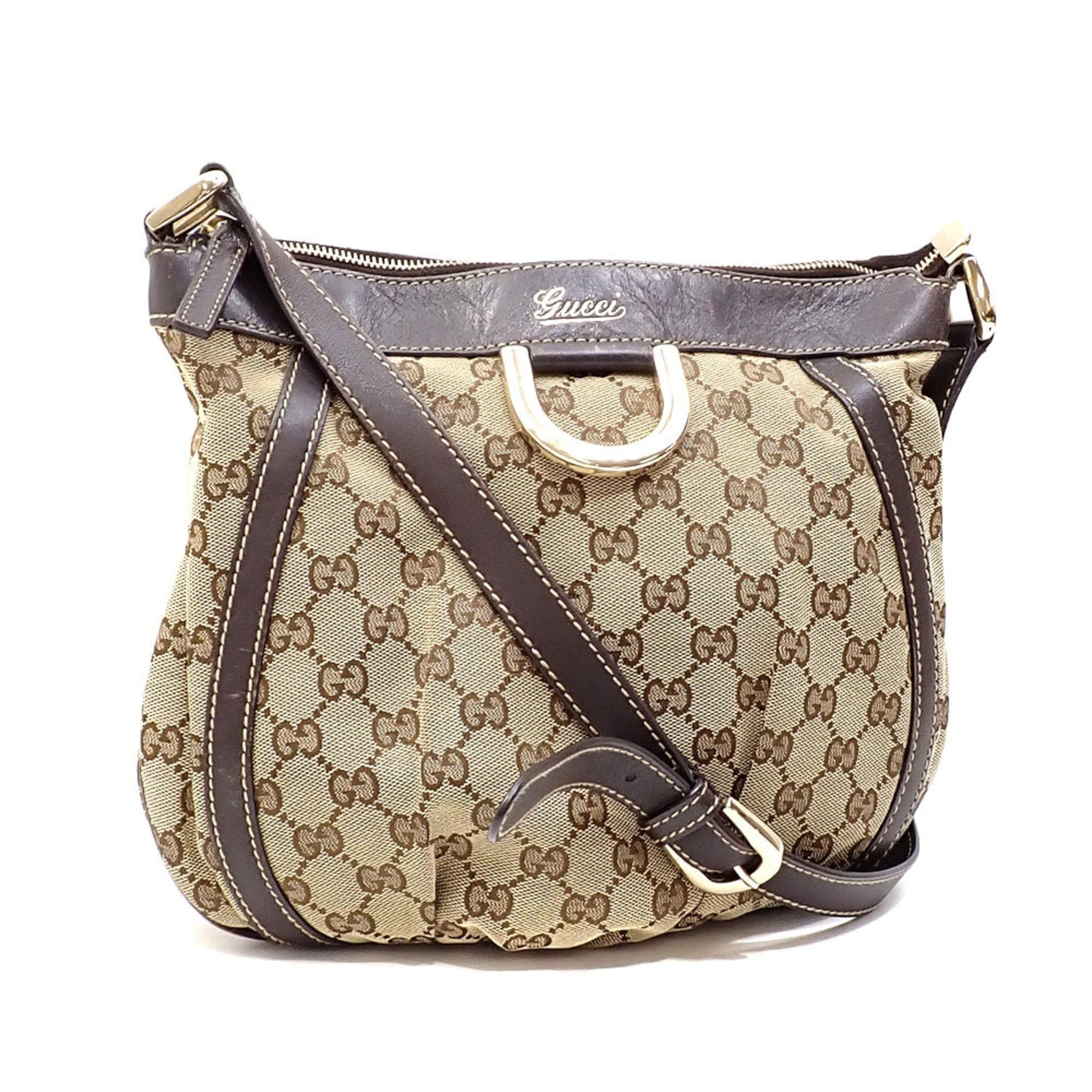 Gucci Leather Canvas Shoulder Bag