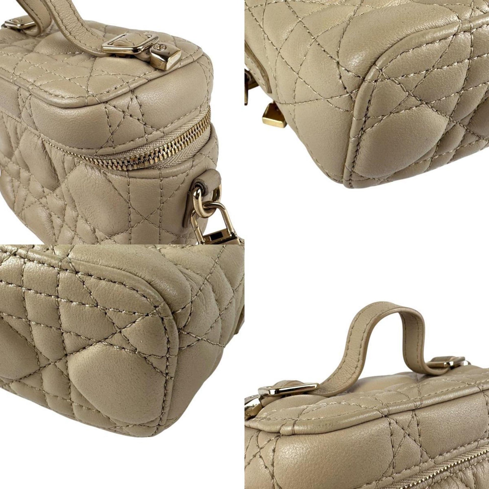 Christian Dior Beige Leather Handbag Shoulder Bag  
