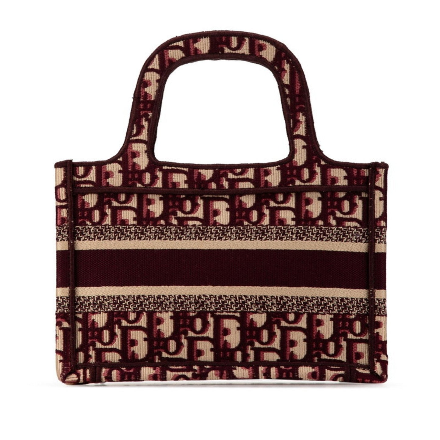 Christian Dior Beige Wine Canvas Handbag Tote Bag  