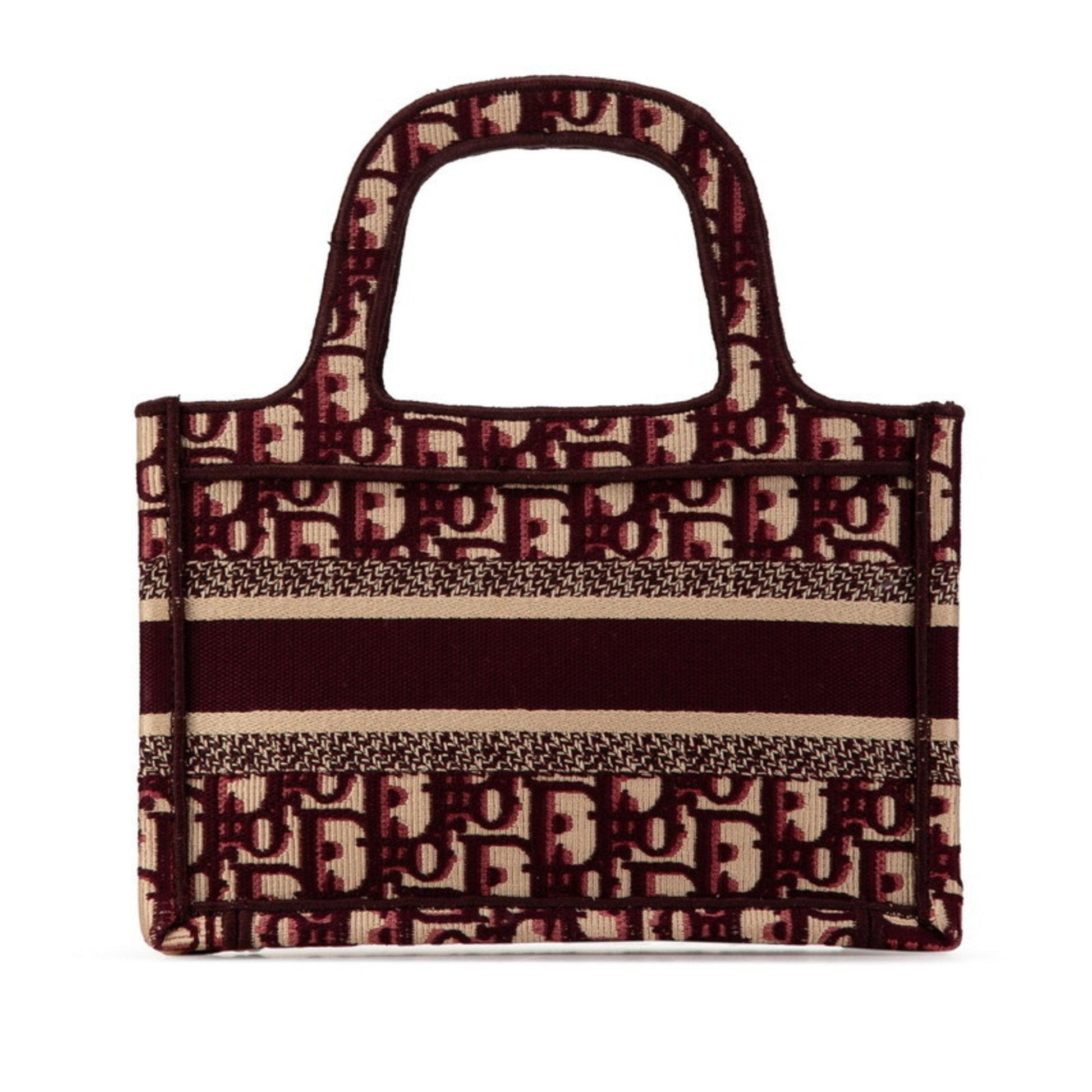 Christian Dior Beige Wine Canvas Handbag Tote Bag  