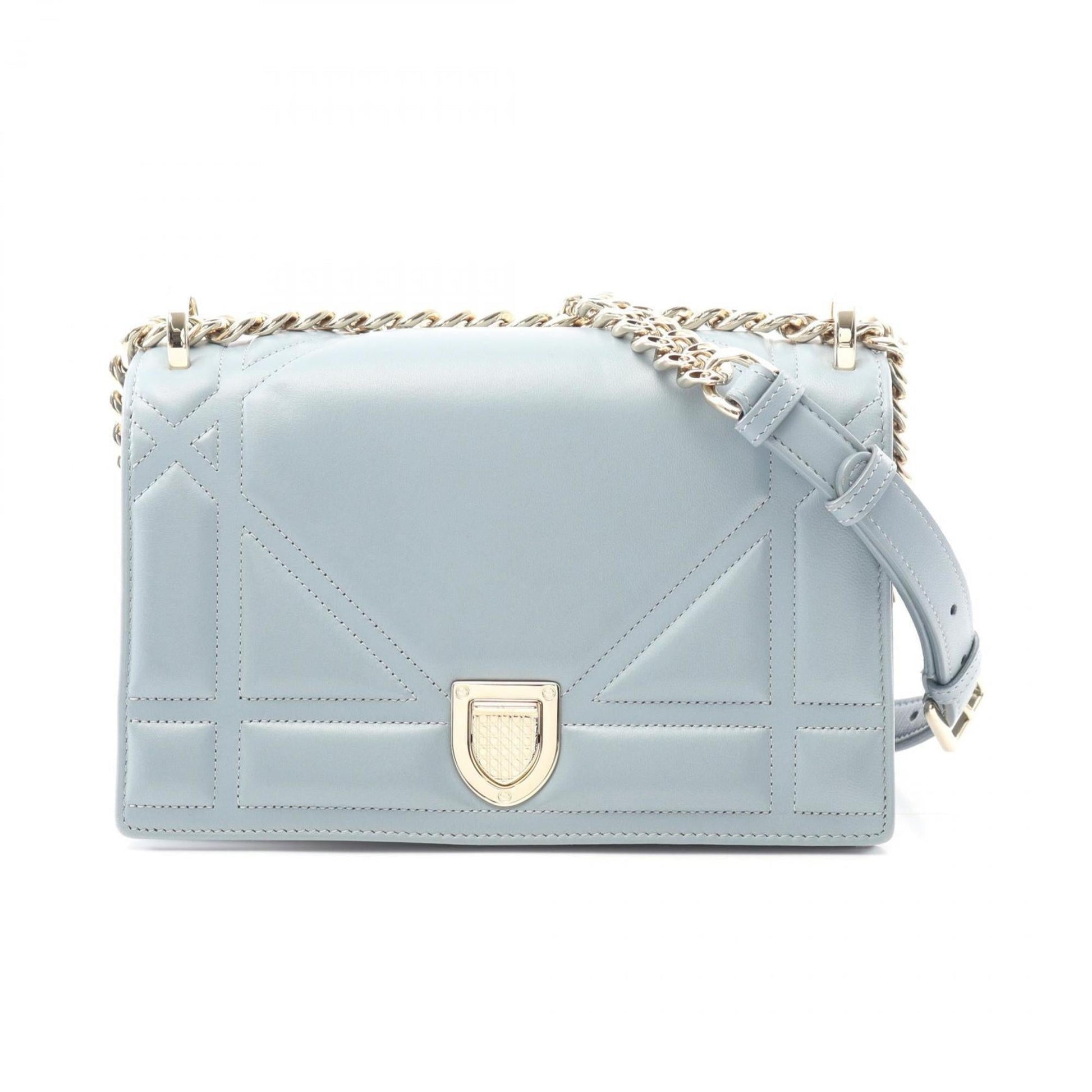 Christian Dior Blue Leather Shoulder Bag  
