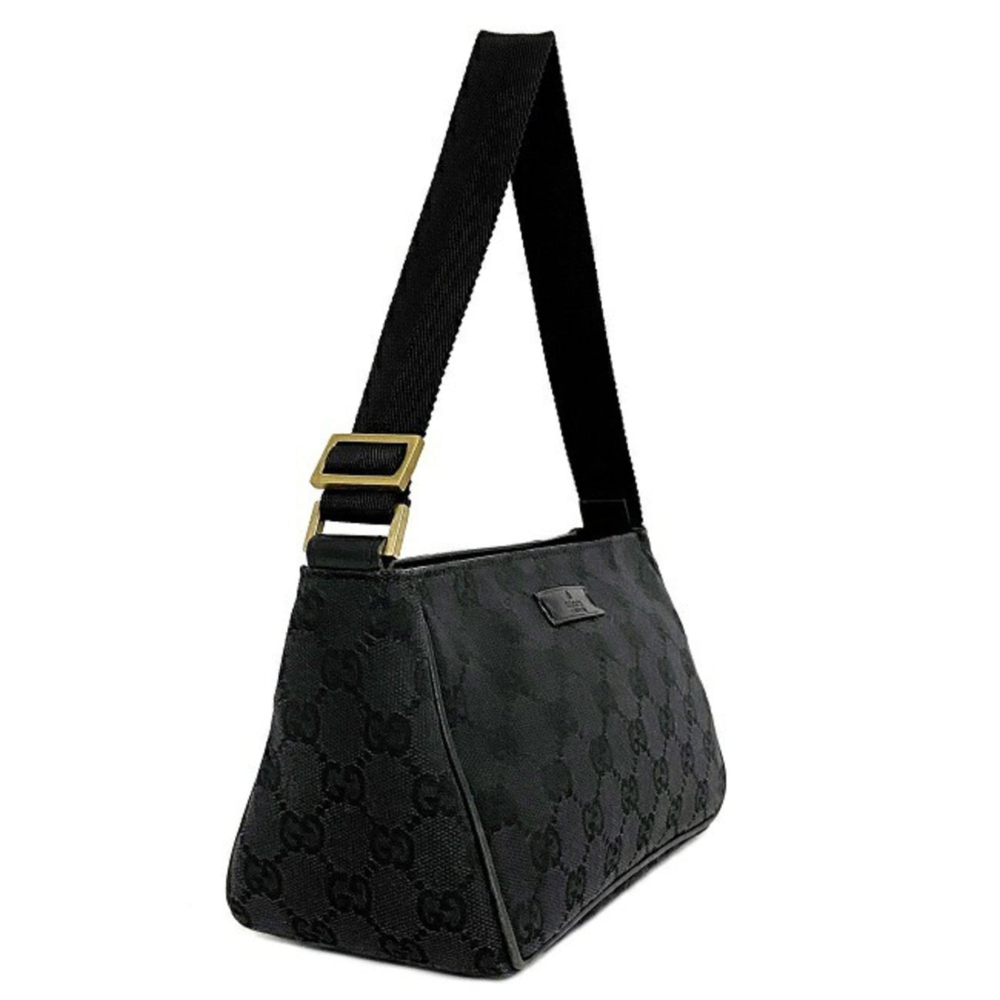 Gucci Black Leather Canvas Handbag Style 5