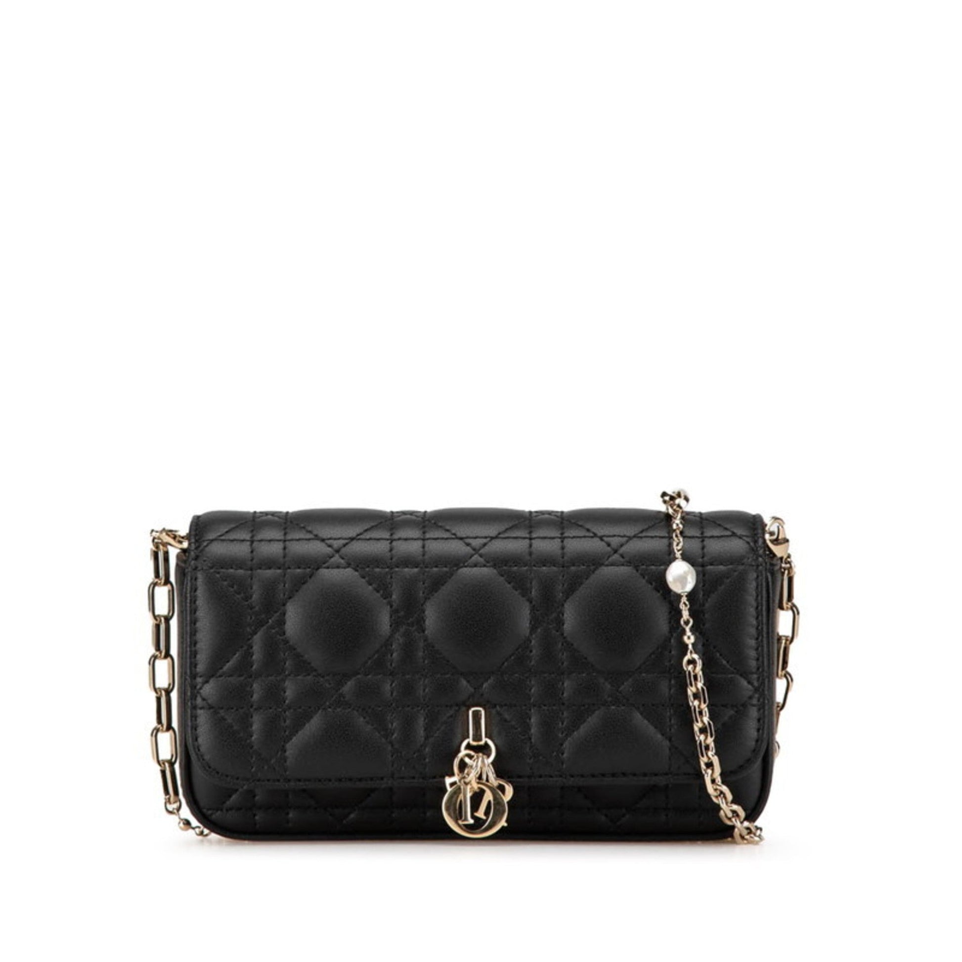 Christian Dior Black Leather Shoulder Bag  