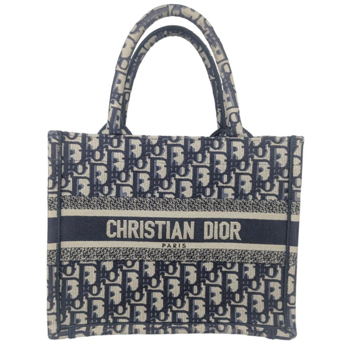 Christian Dior Navy Canvas Handbag Tote Bag  