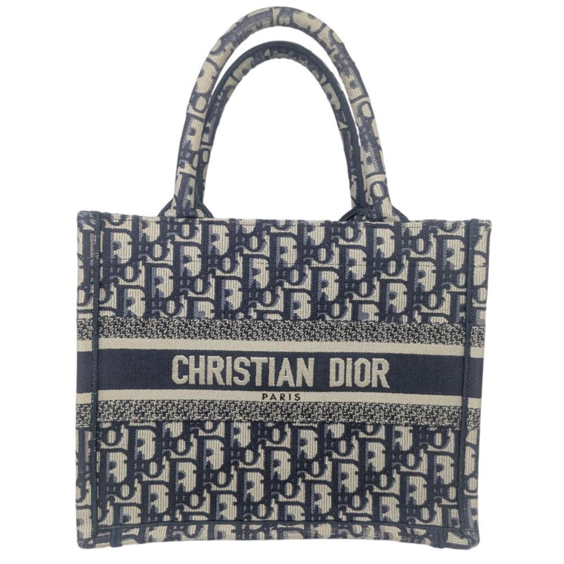Christian Dior Navy Canvas Handbag Tote Bag  