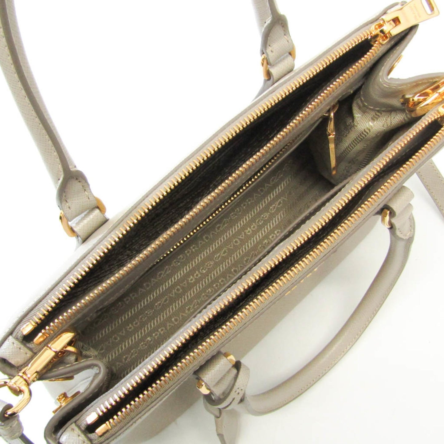 Prada Galleria Medium Women's Saffiano Lux HandBag,Shoulder Bag Light Gray