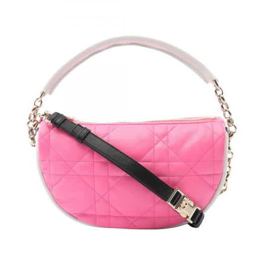 Christian Dior Black Pink White Leather Shoulder Bag  