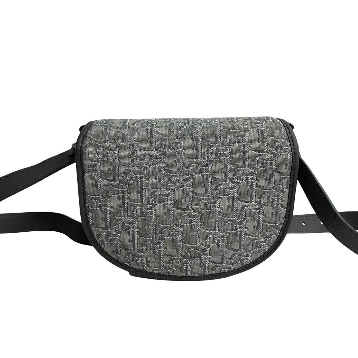 Christian Dior Gray Canvas Leather Shoulder Bag  