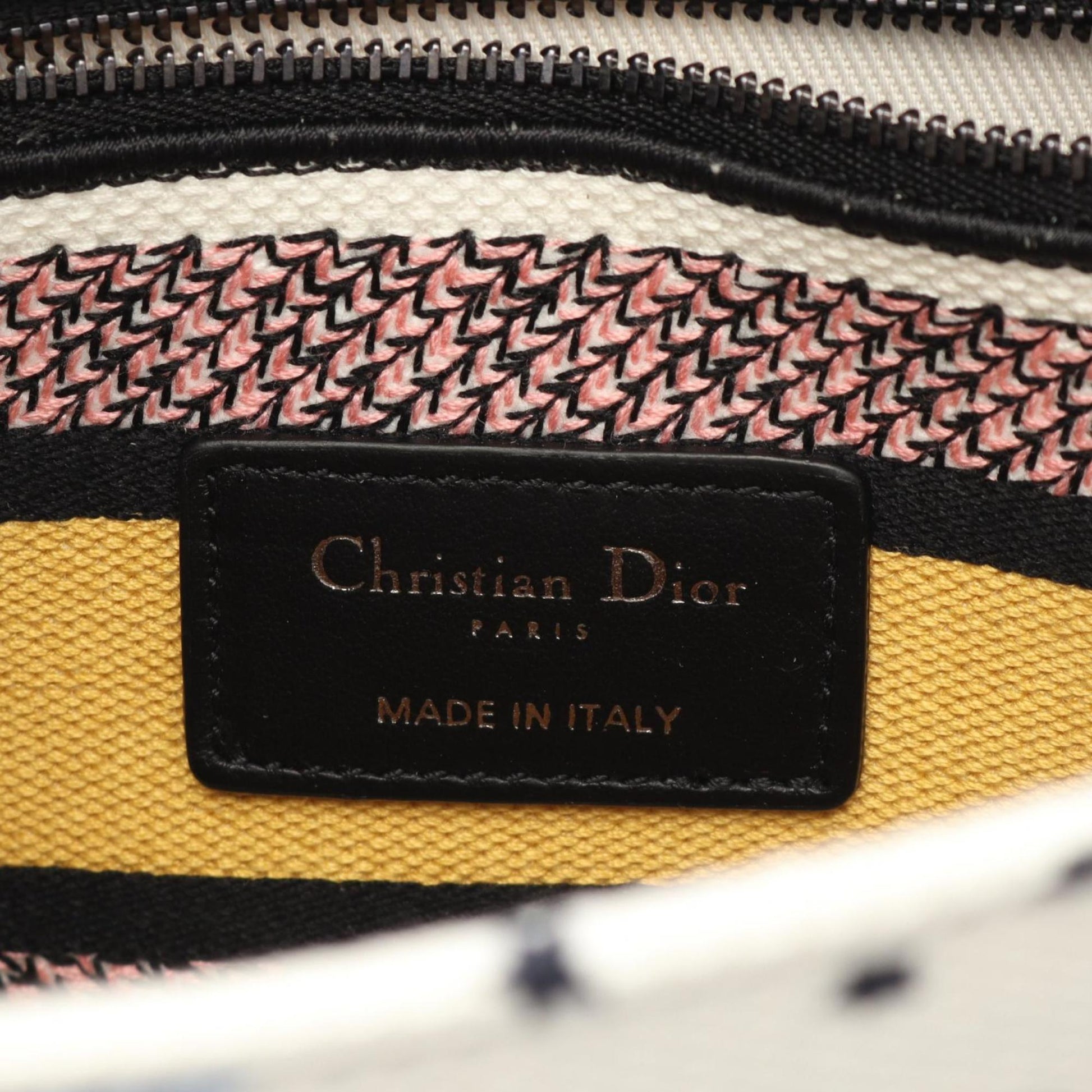 Christian Dior Multi-Color White Canvas Handbag  