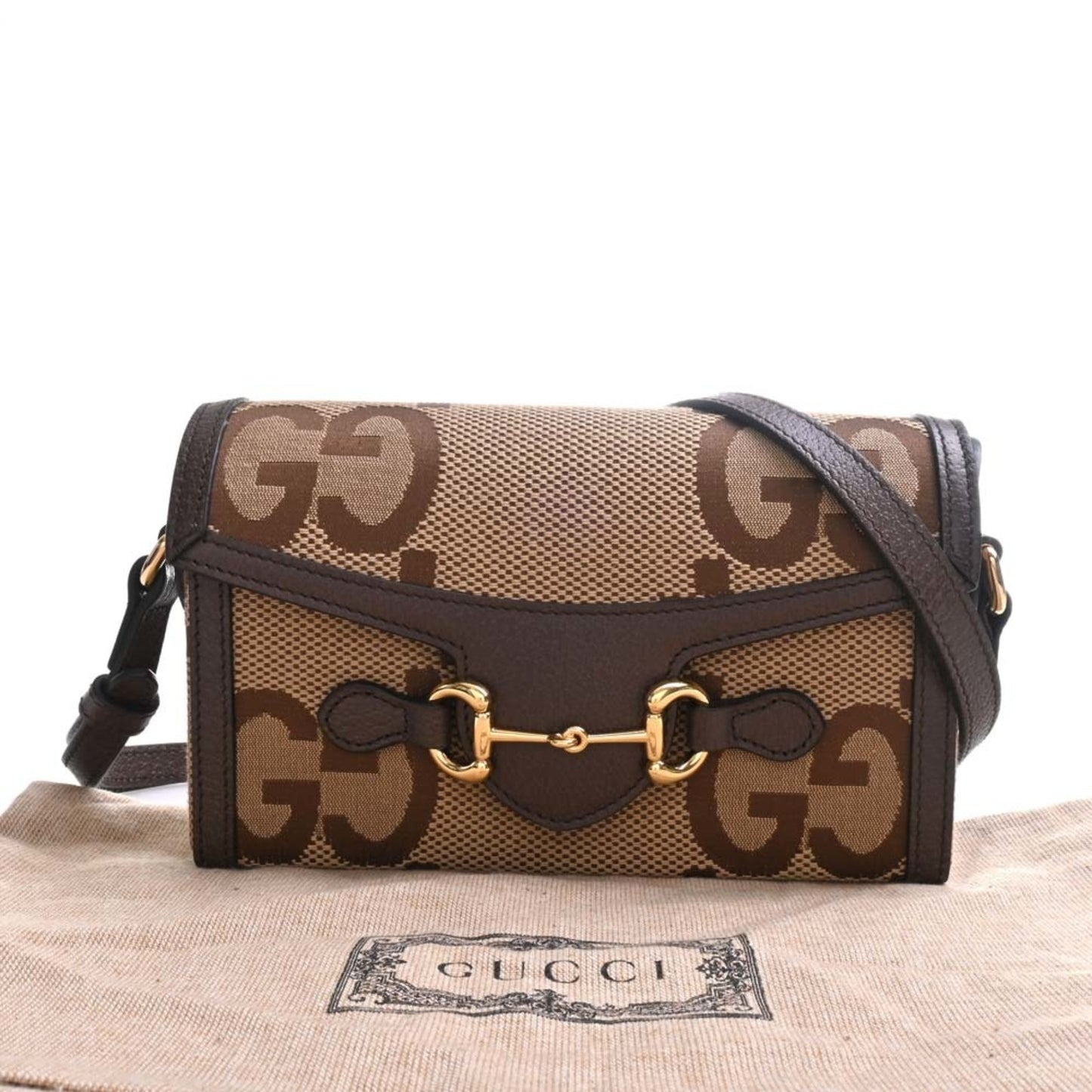 Gucci Leather Canvas Shoulder Bag