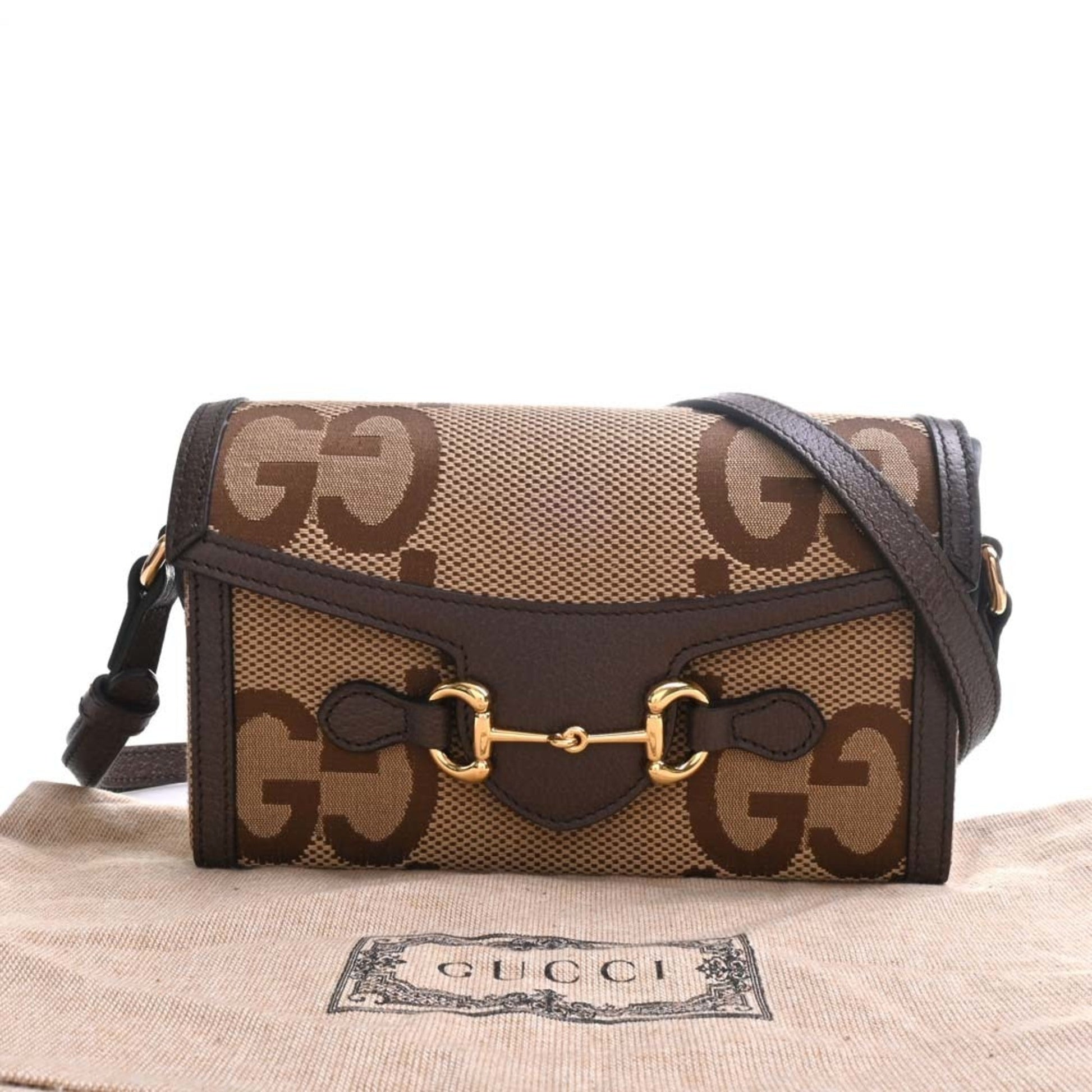 Gucci Leather Canvas Shoulder Bag