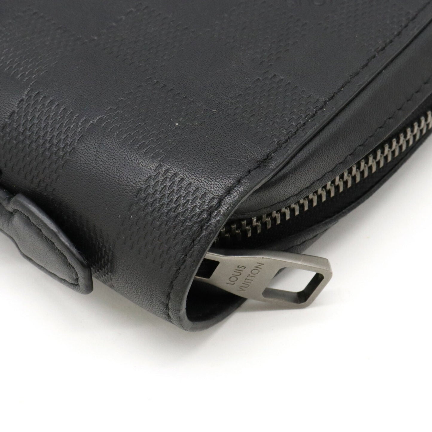 LOUIS VUITTON Damier Infini Zippy XL Second Bag Clutch Leather Onyx Black Men's N61254