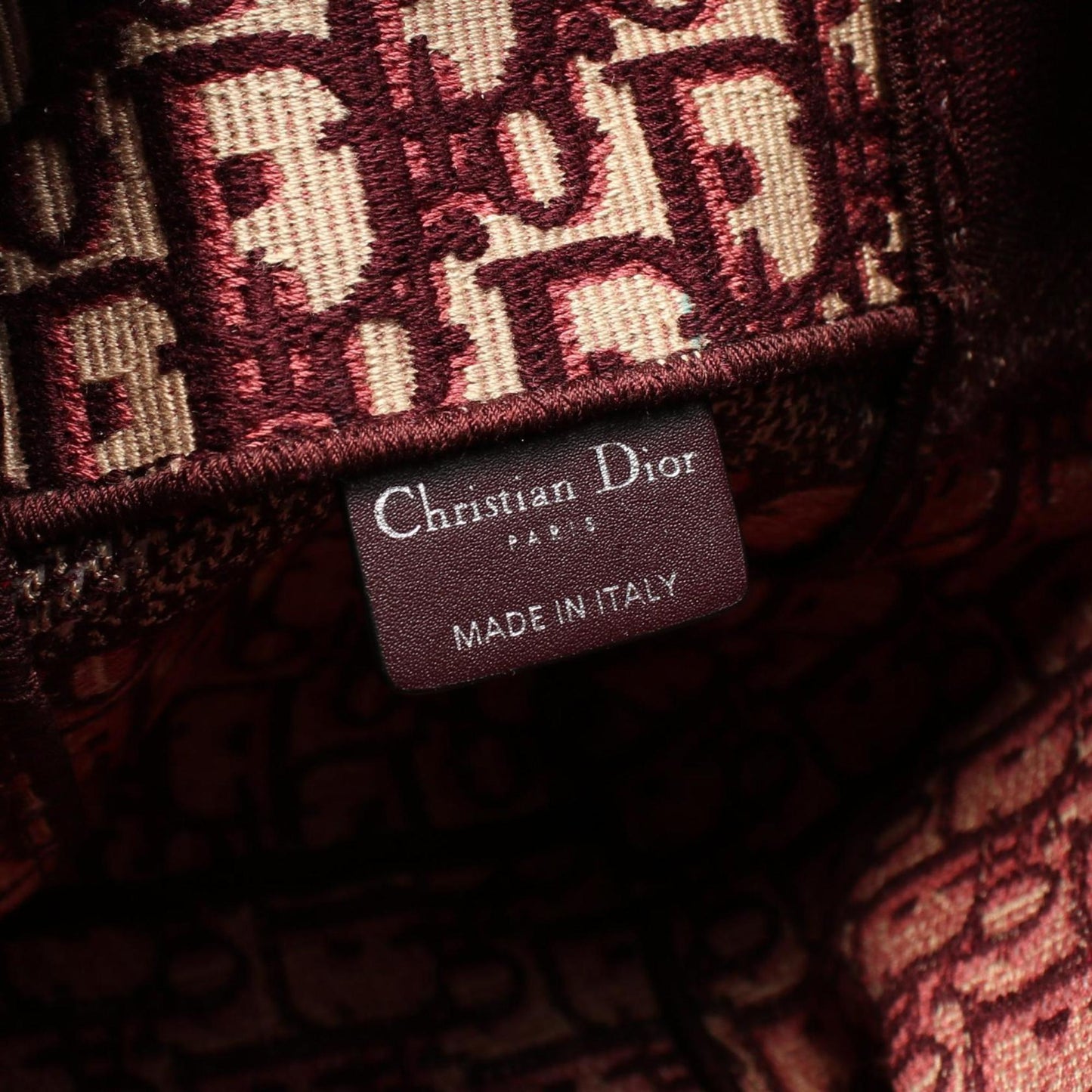 Christian Dior Beige Bordeaux Canvas Shoulder Bag  