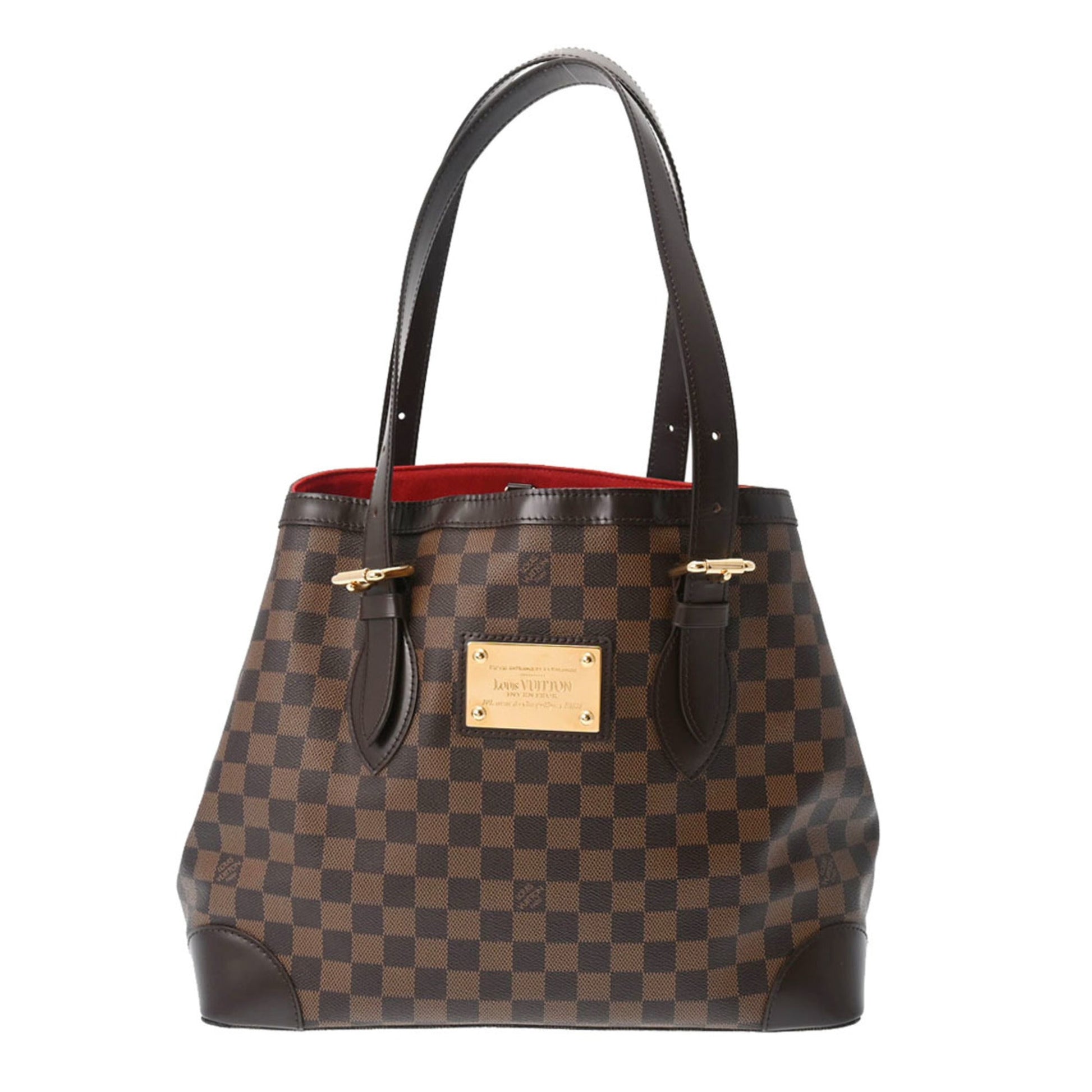 LOUIS VUITTON Damier Hampstead MM Brown Women's Canvas Handbag