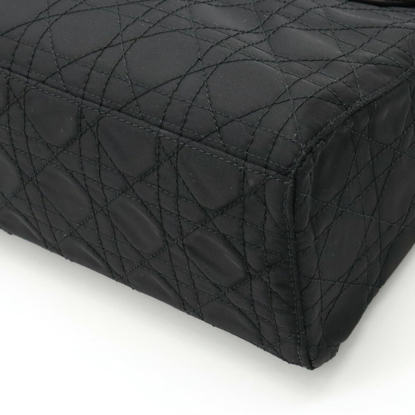 Christian Dior Lady Dior Black Nylon Handbag Shoulder Bag  
