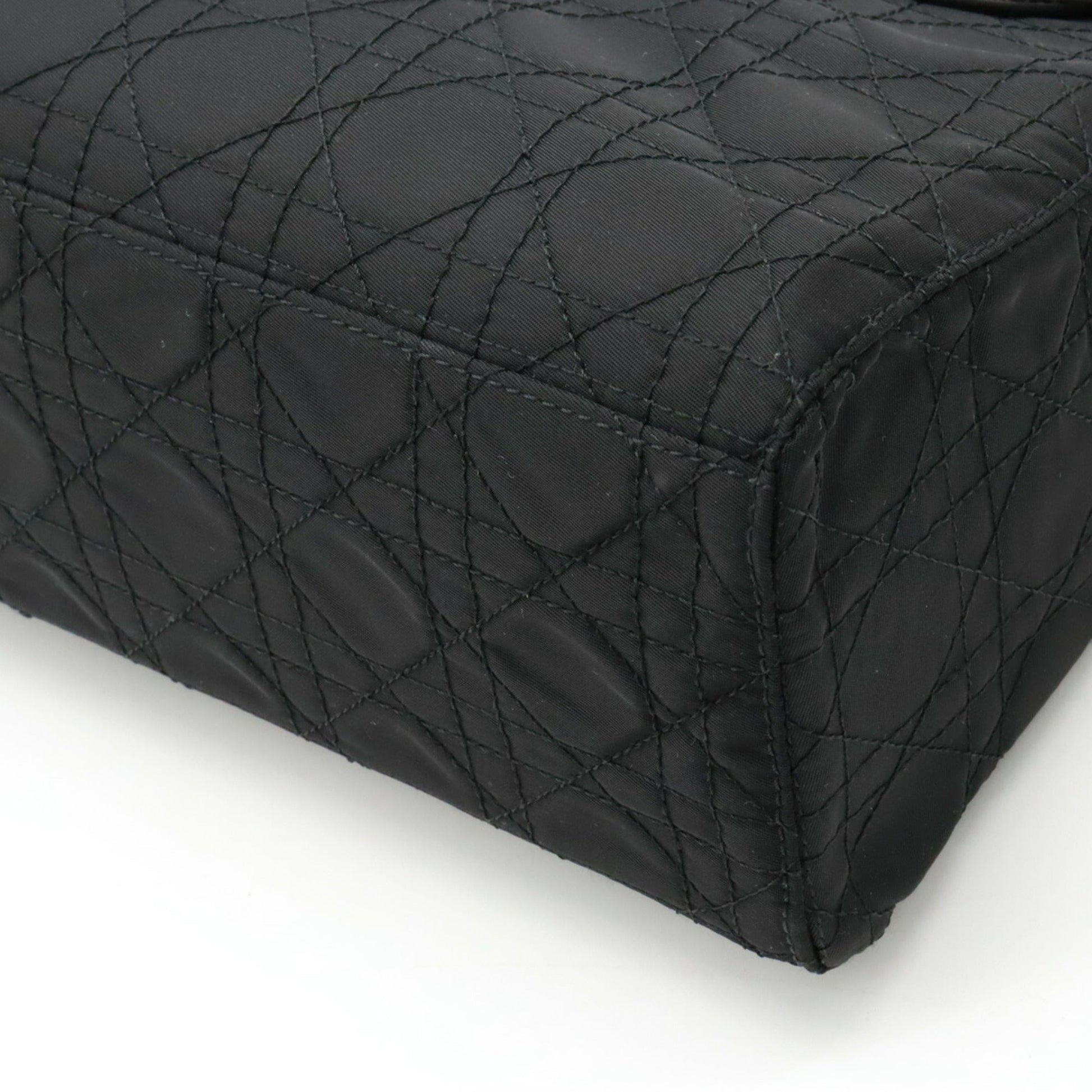 Christian Dior Lady Dior Black Nylon Handbag Shoulder Bag  