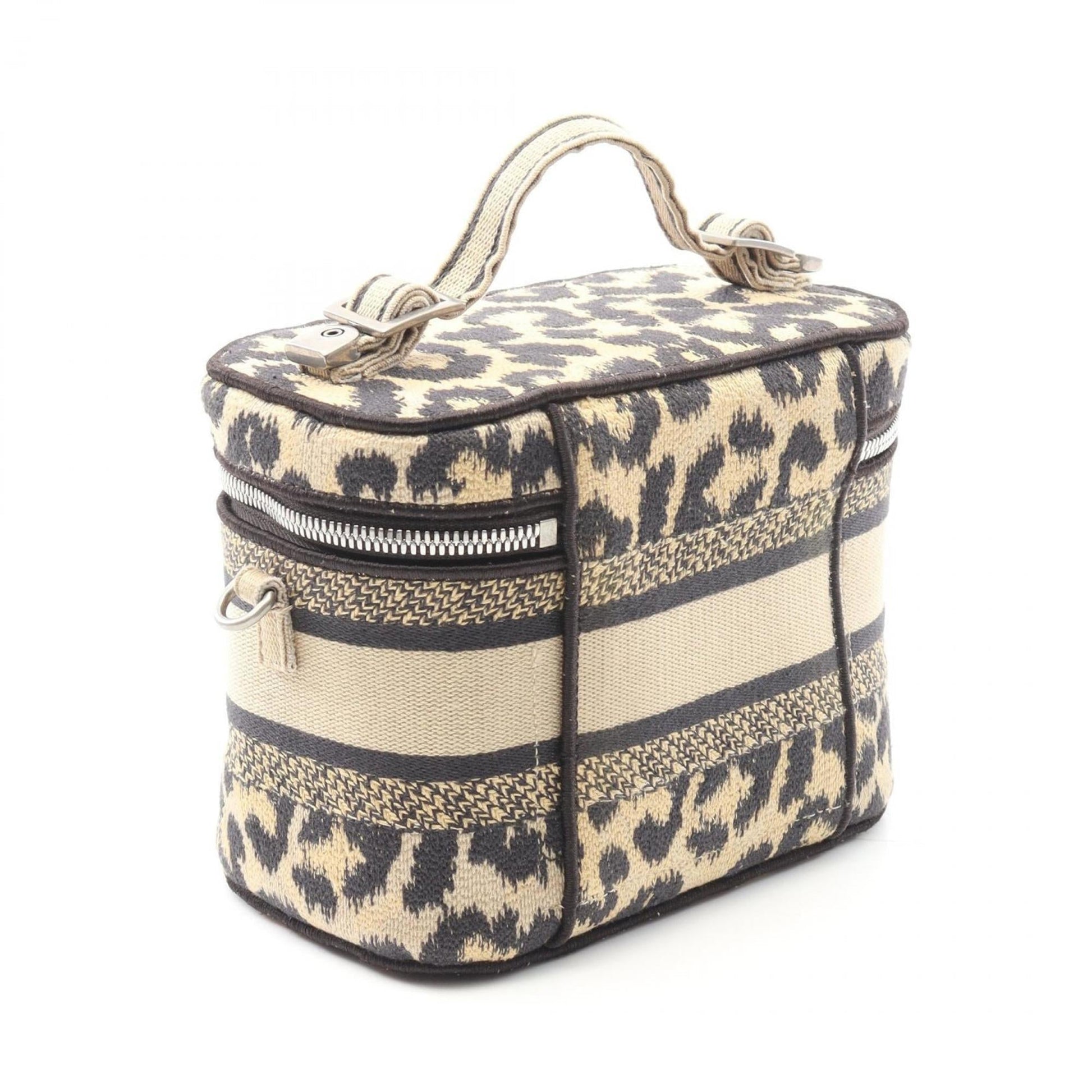 Christian Dior Beige Black Canvas Handbag  