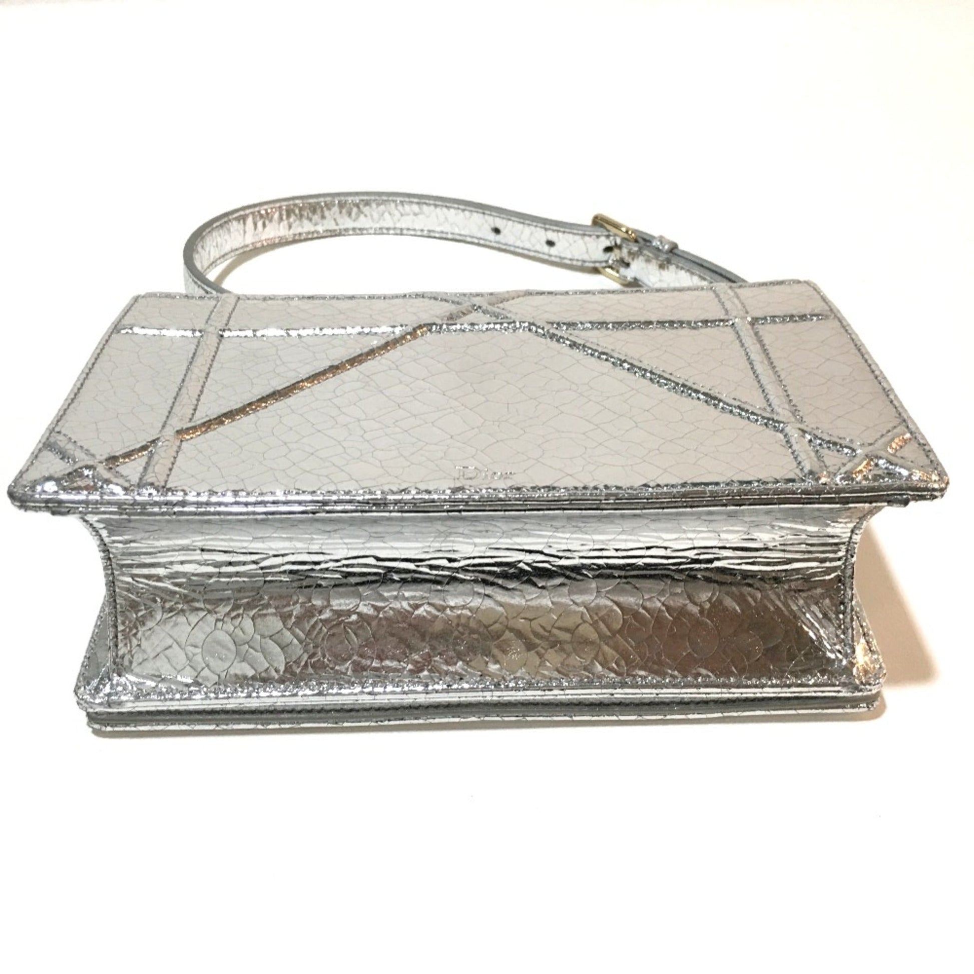 Christian Dior Silver Leather Shoulder Bag  