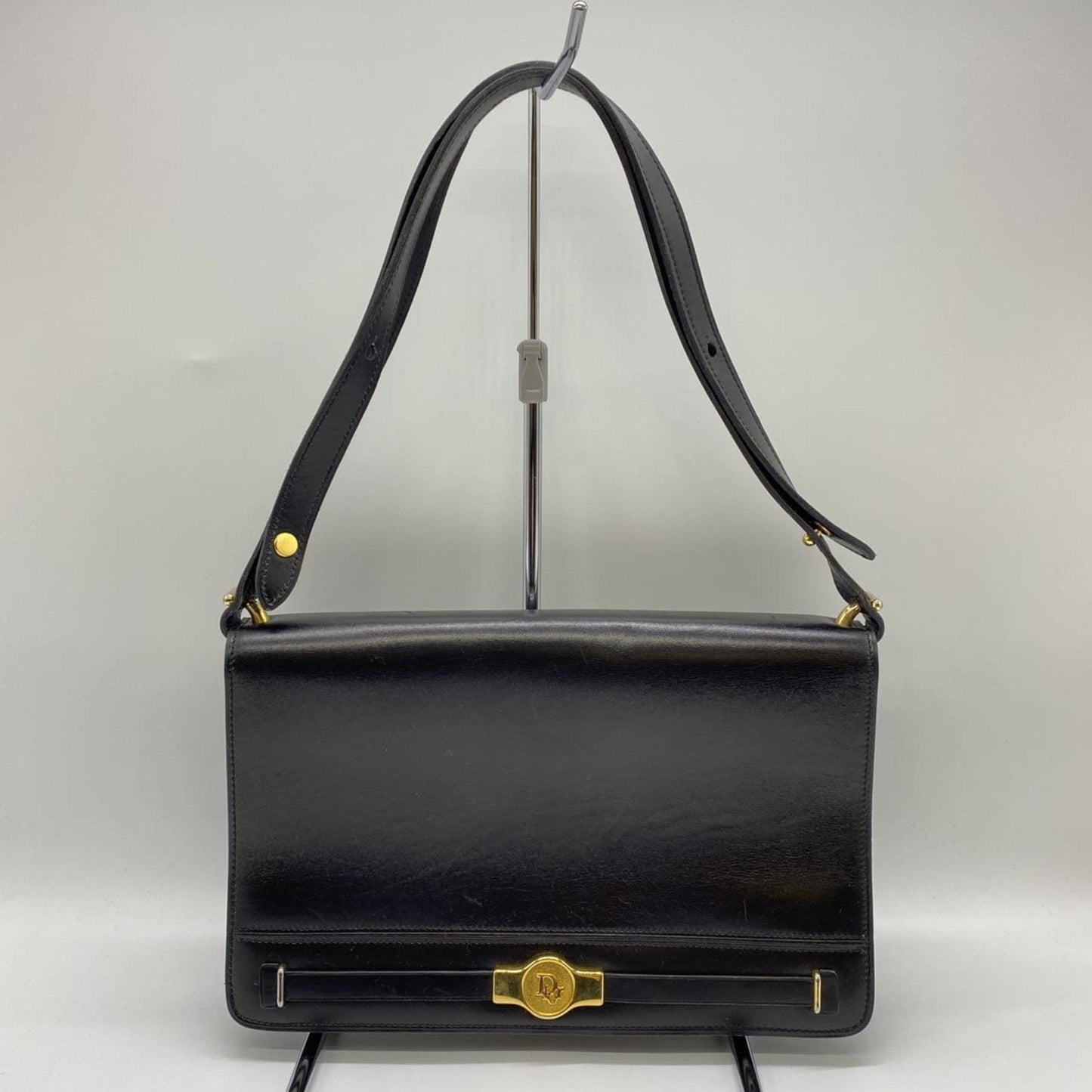 Christian Dior Black Leather Shoulder Bag  
