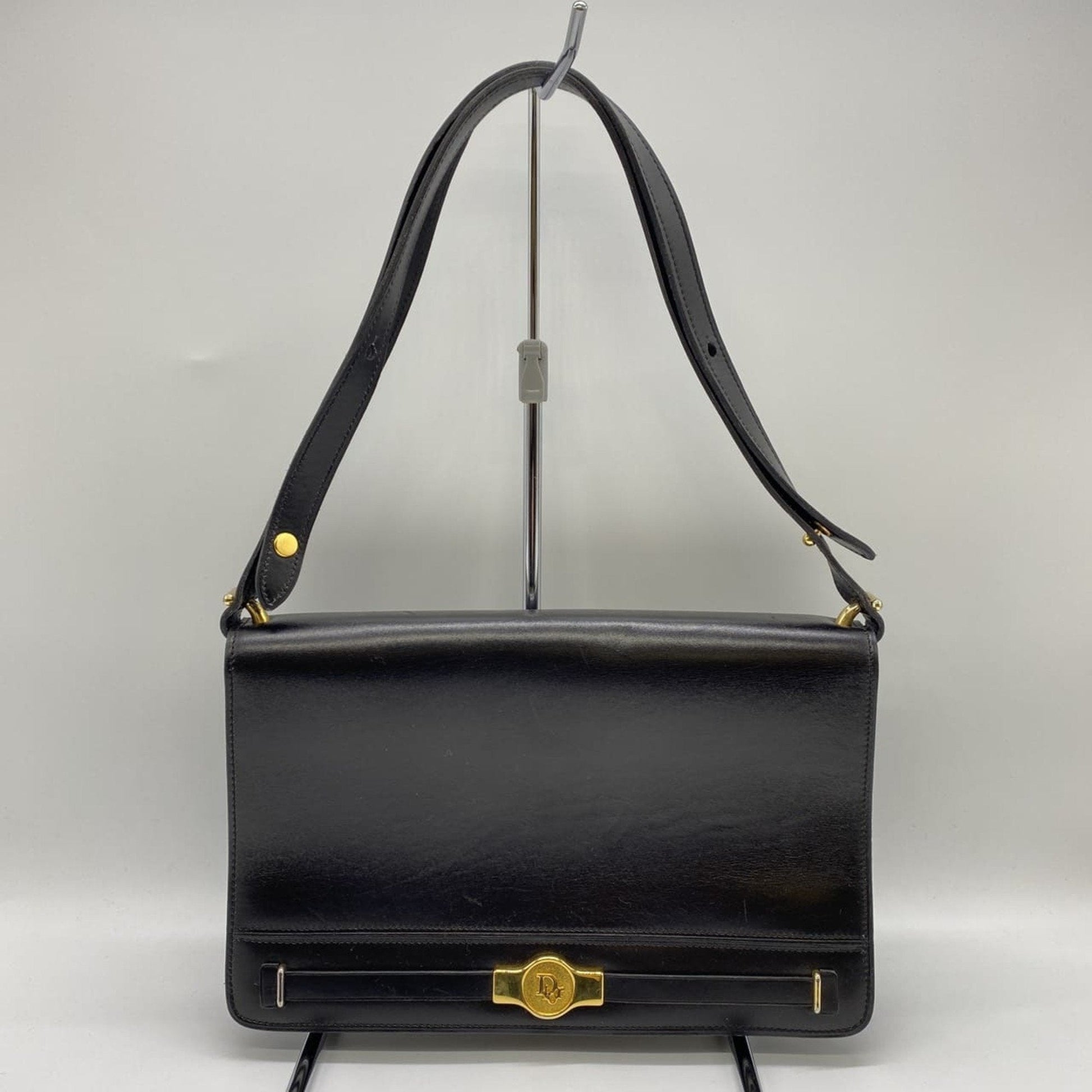 Christian Dior Black Leather Shoulder Bag  