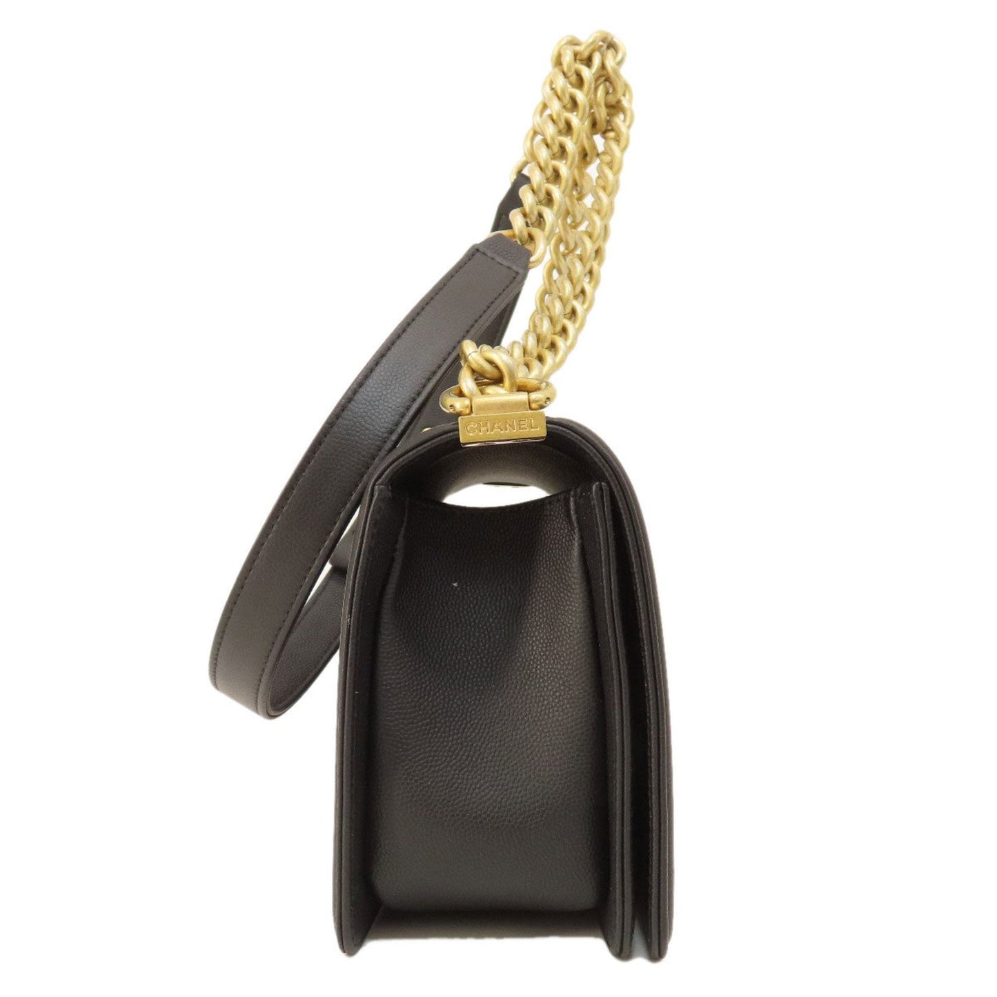 Chanel Boy Chain Shoulder Bag Caviar Skin Women s CHANEL