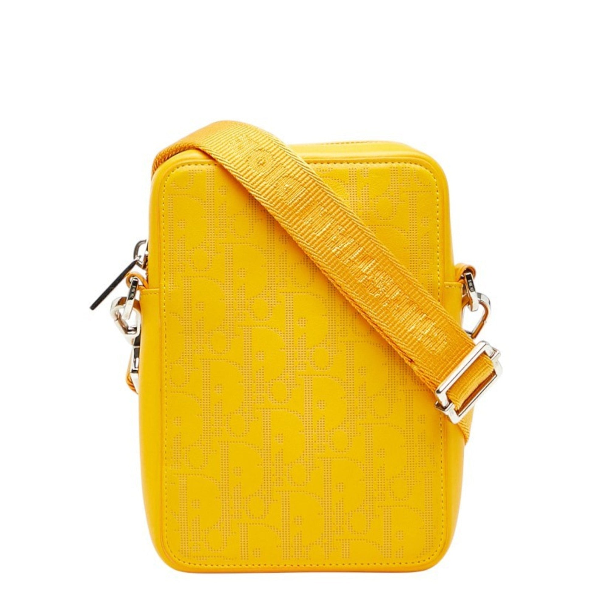 Christian Dior Trotter Yellow Trotter Leather Shoulder Bag  