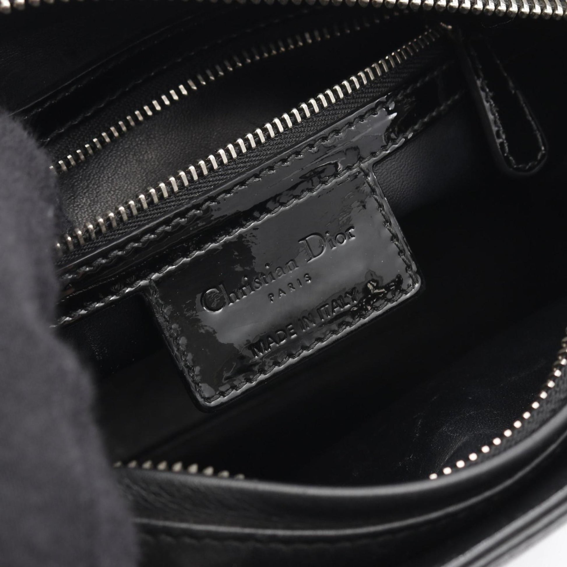 Christian Dior Lady Dior Black Leather Handbag  