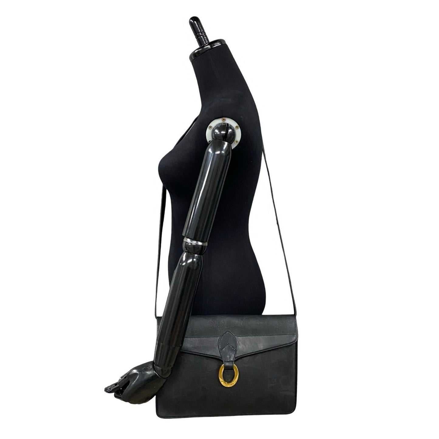 Christian Dior Black Leather Pvc Pochette Shoulder Bag  