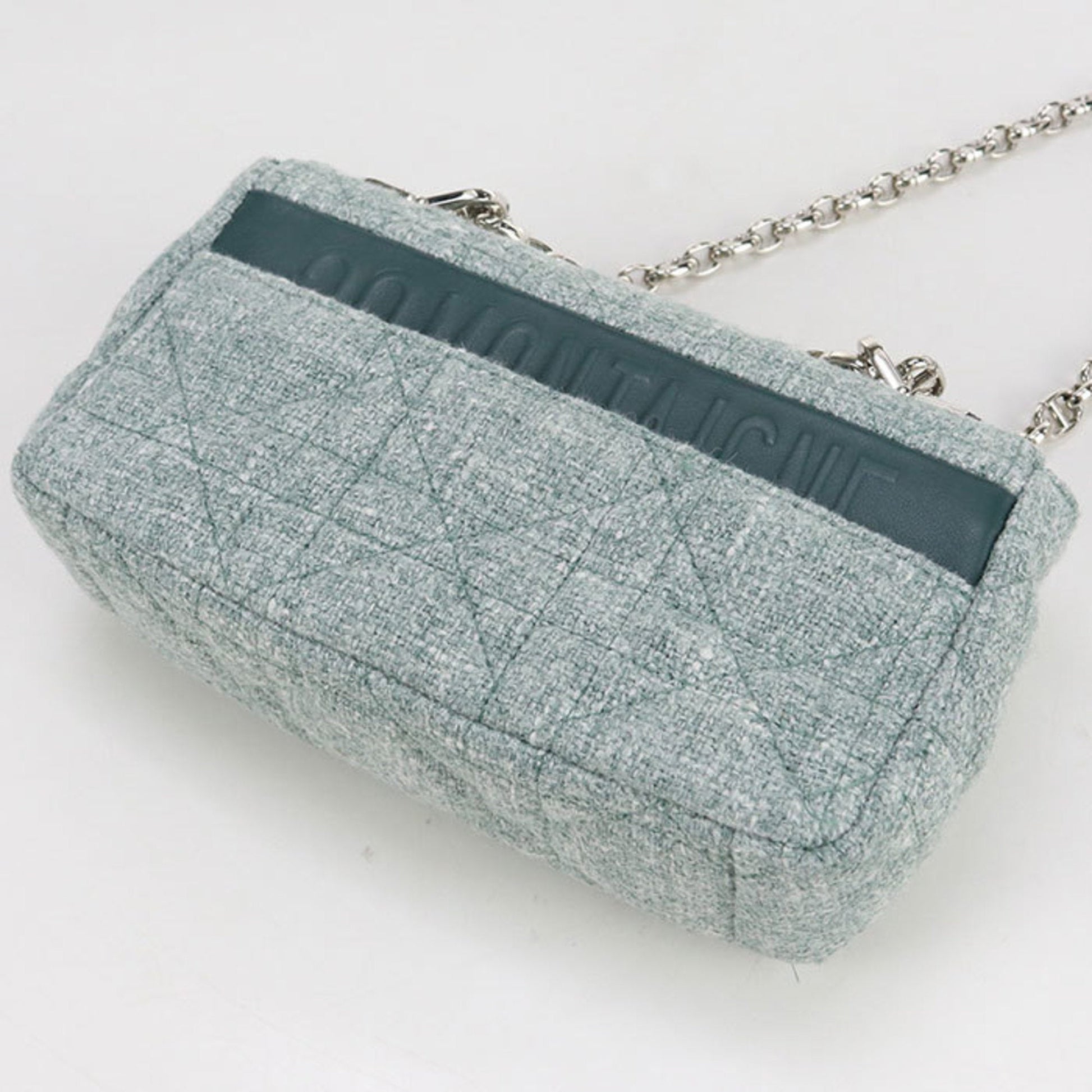 Christian Dior Green Tweed Shoulder Bag  