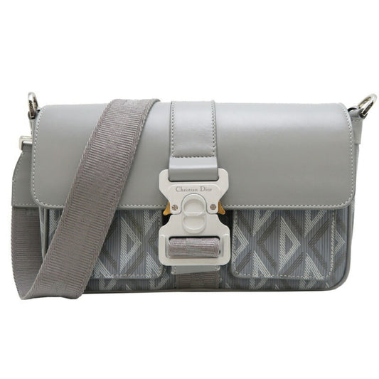 Christian Dior Gray Leather Shoulder Bag  