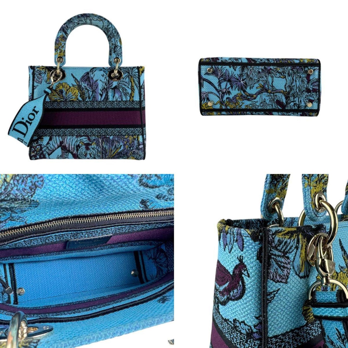 Christian Dior Blue Canvas Handbag Shoulder Bag  