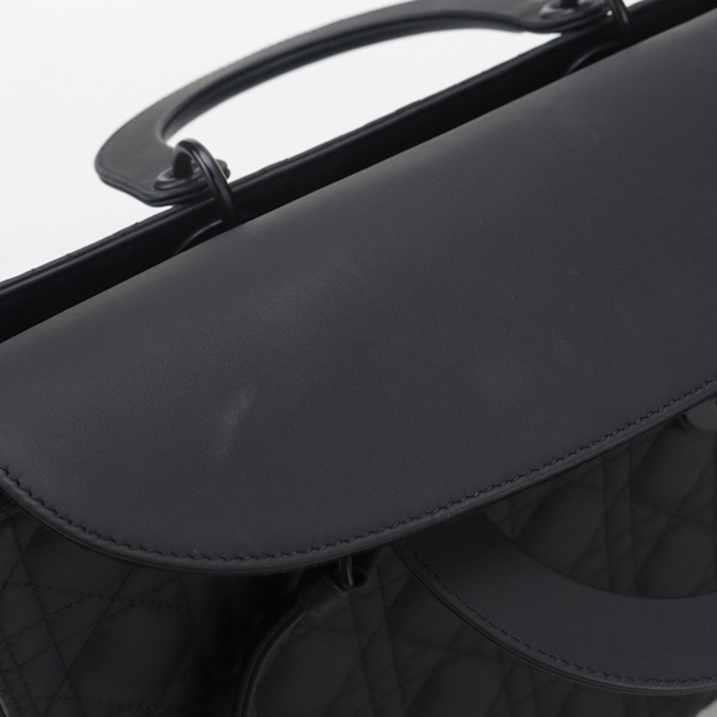 Christian Dior Black Leather Tote Bag  