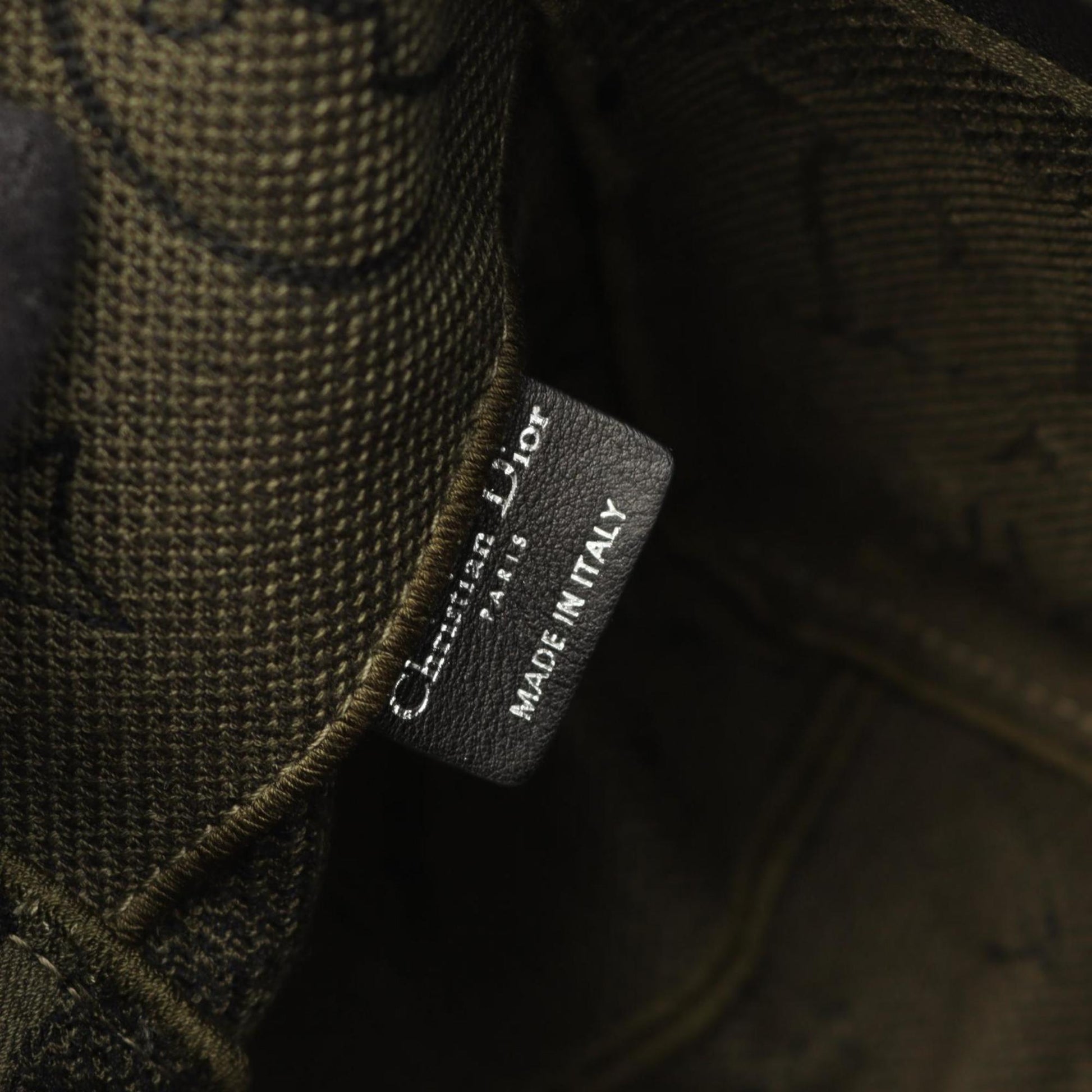Christian Dior Khaki Canvas Shoulder Bag  