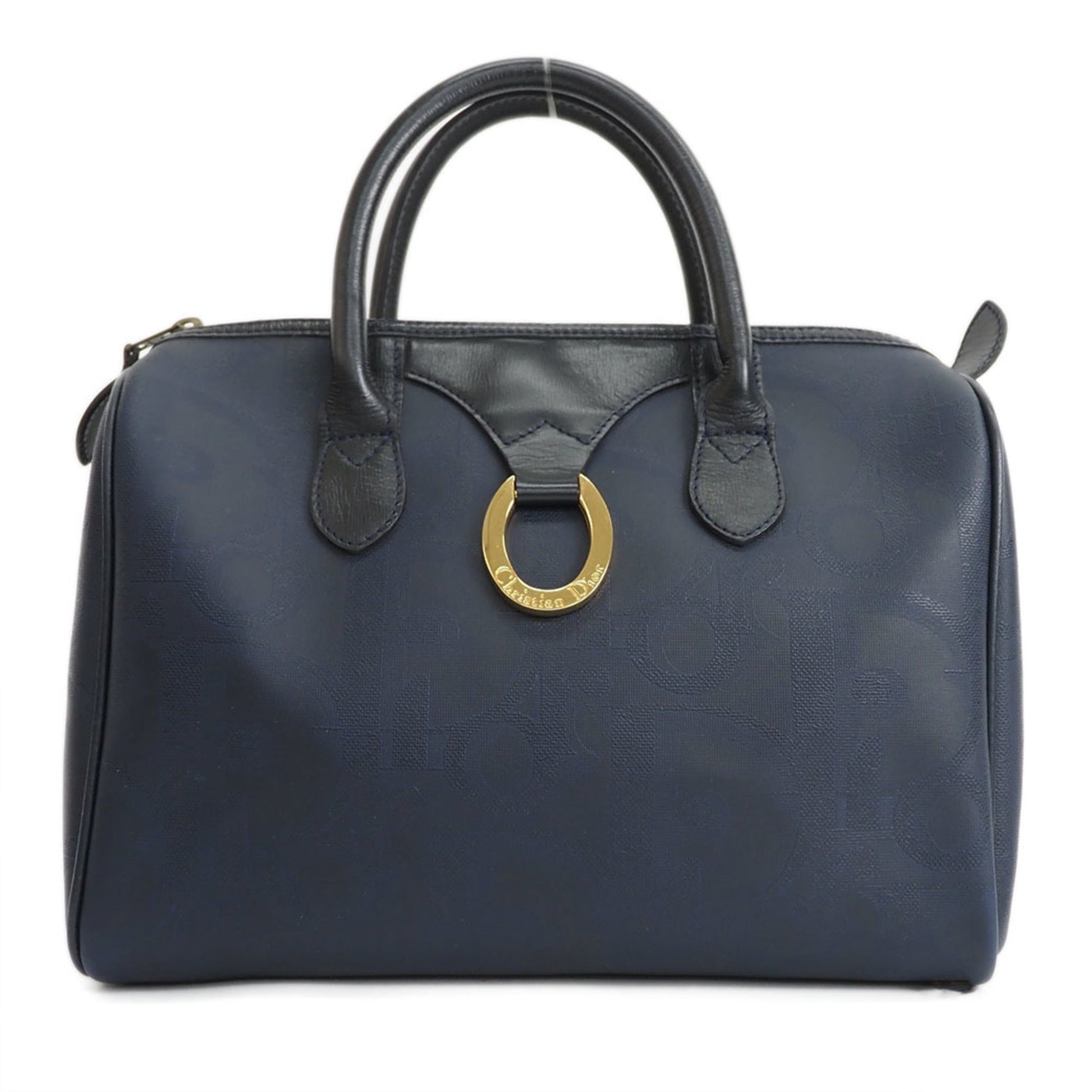 Christian Dior Navy Pvc Leather Handbag  