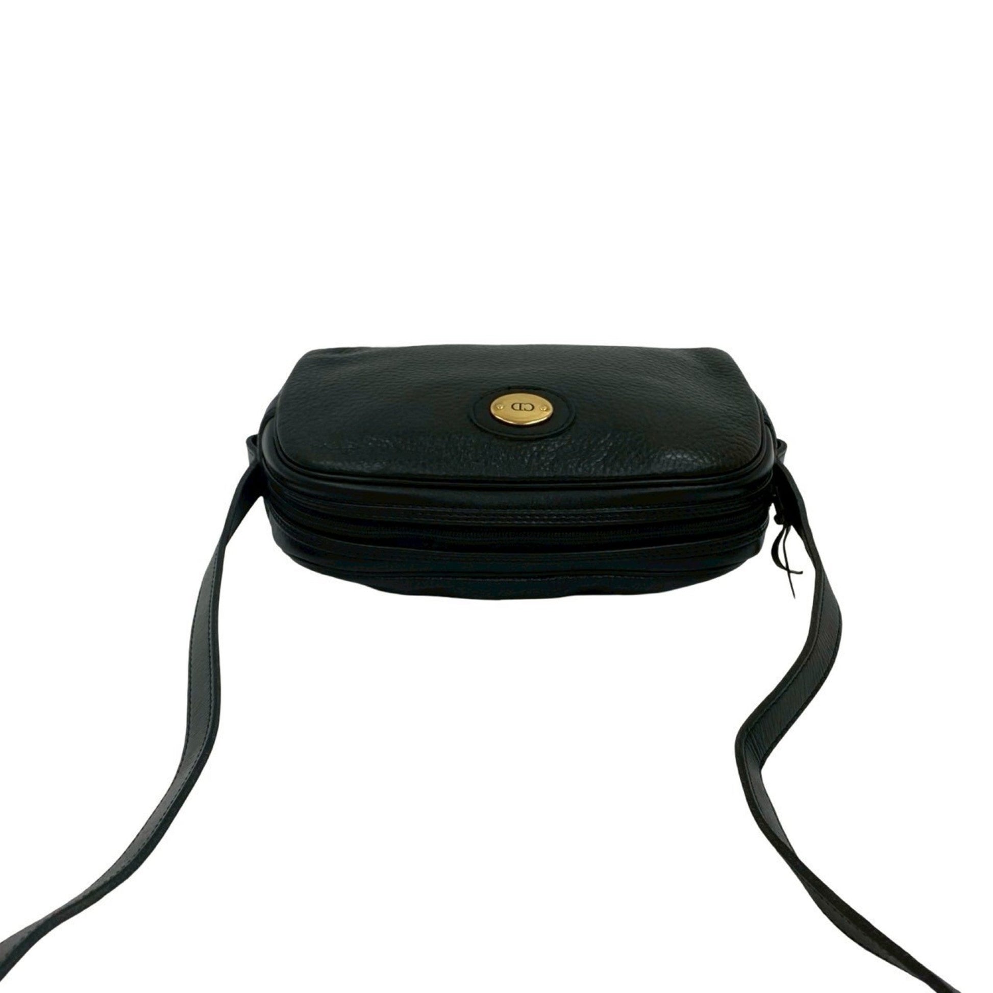 Christian Dior Black Leather Pochette Shoulder Bag  